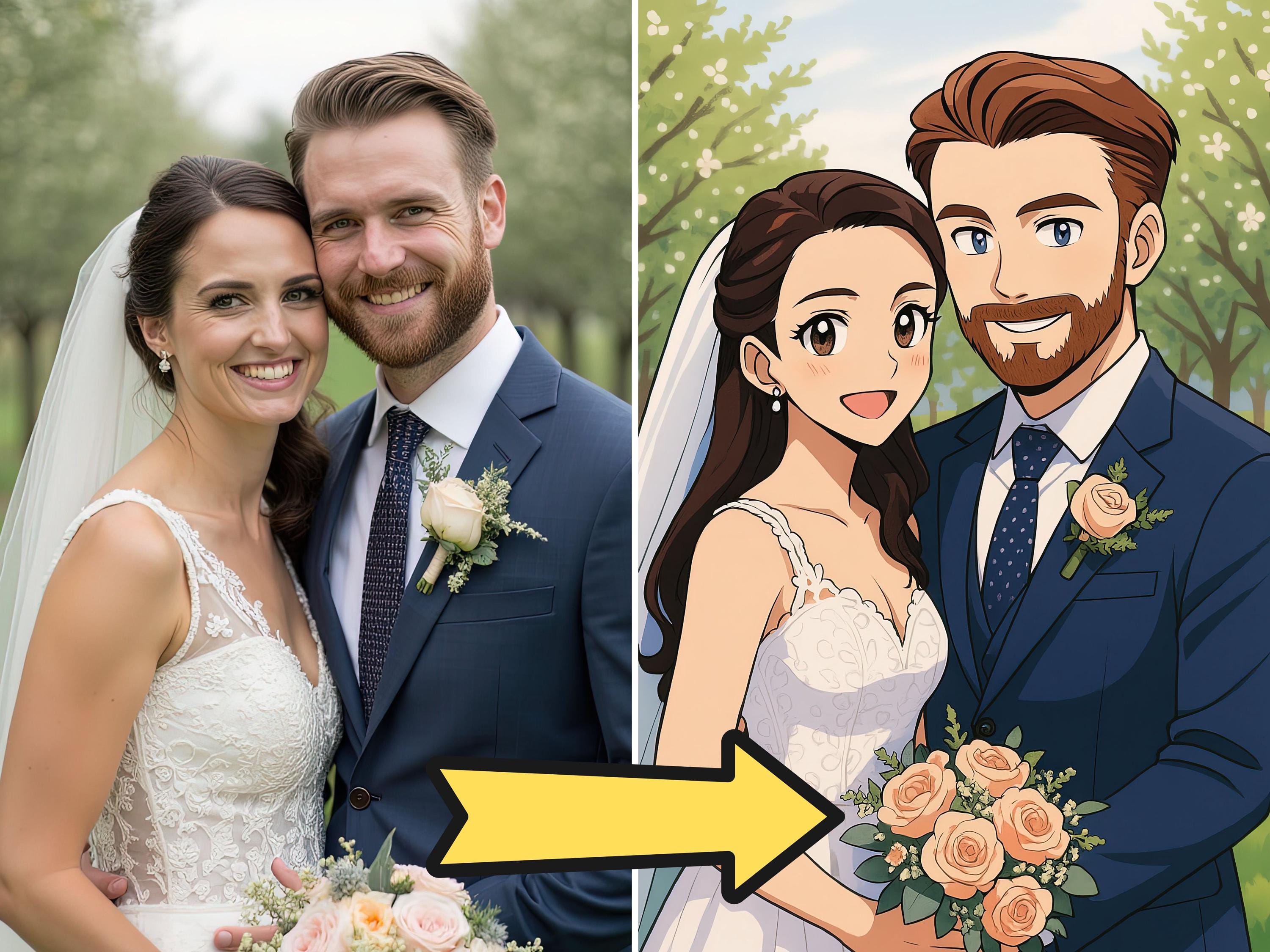 Custom Anime Style Portrait From Your Photos