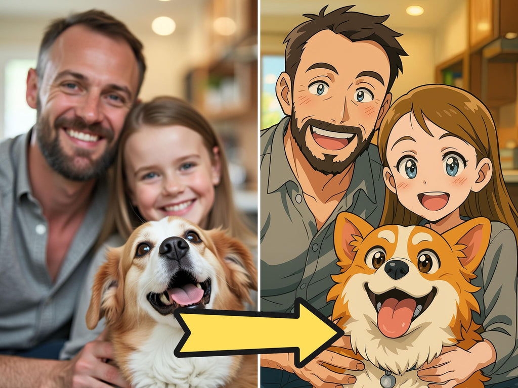 Custom Anime Style Pet Portrait