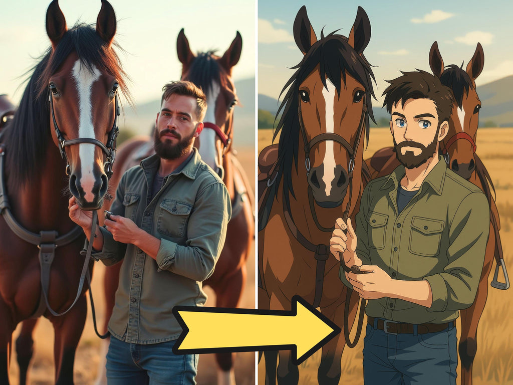 Custom Anime Style Horse Portrait
