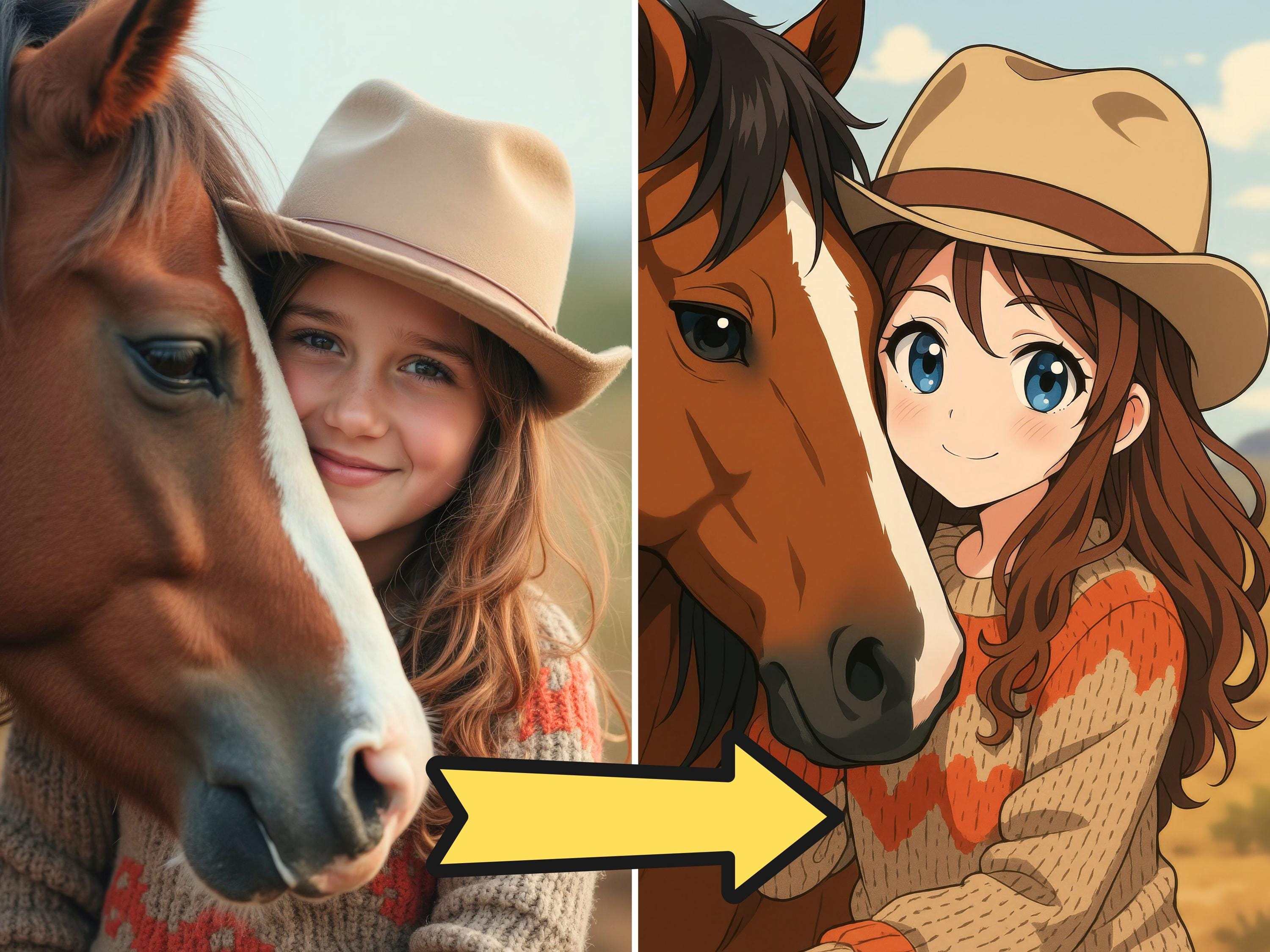 Custom Anime Style Horse Portrait