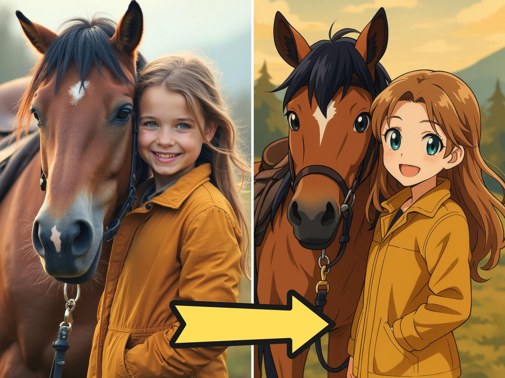 Custom Anime Style Horse Portrait