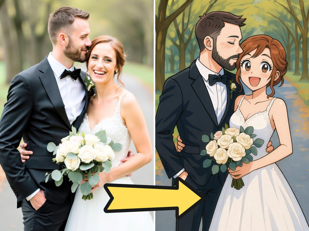 Custom Anime Style Wedding Portrait
