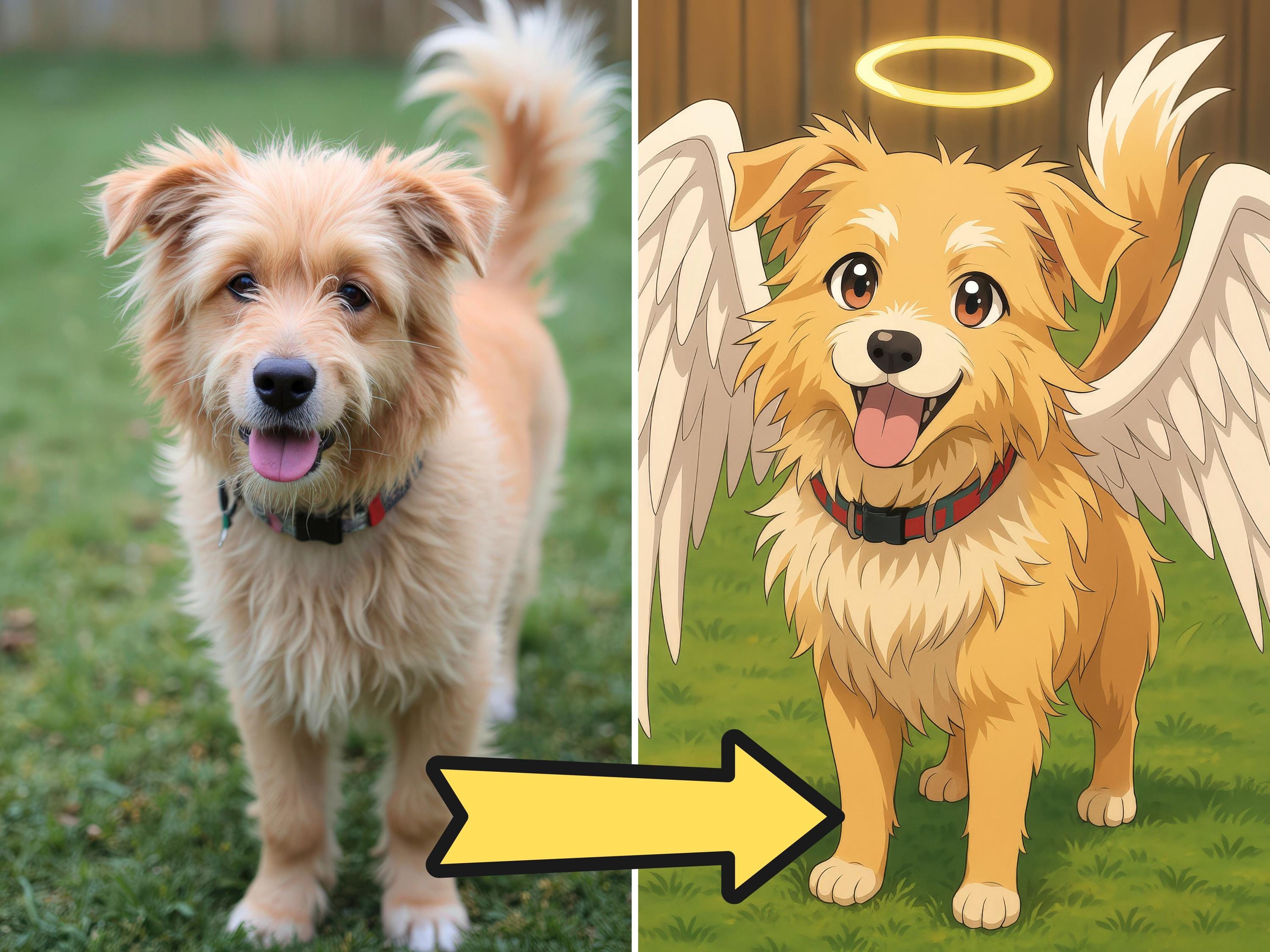 Custom Anime Pet Memorial Portrait