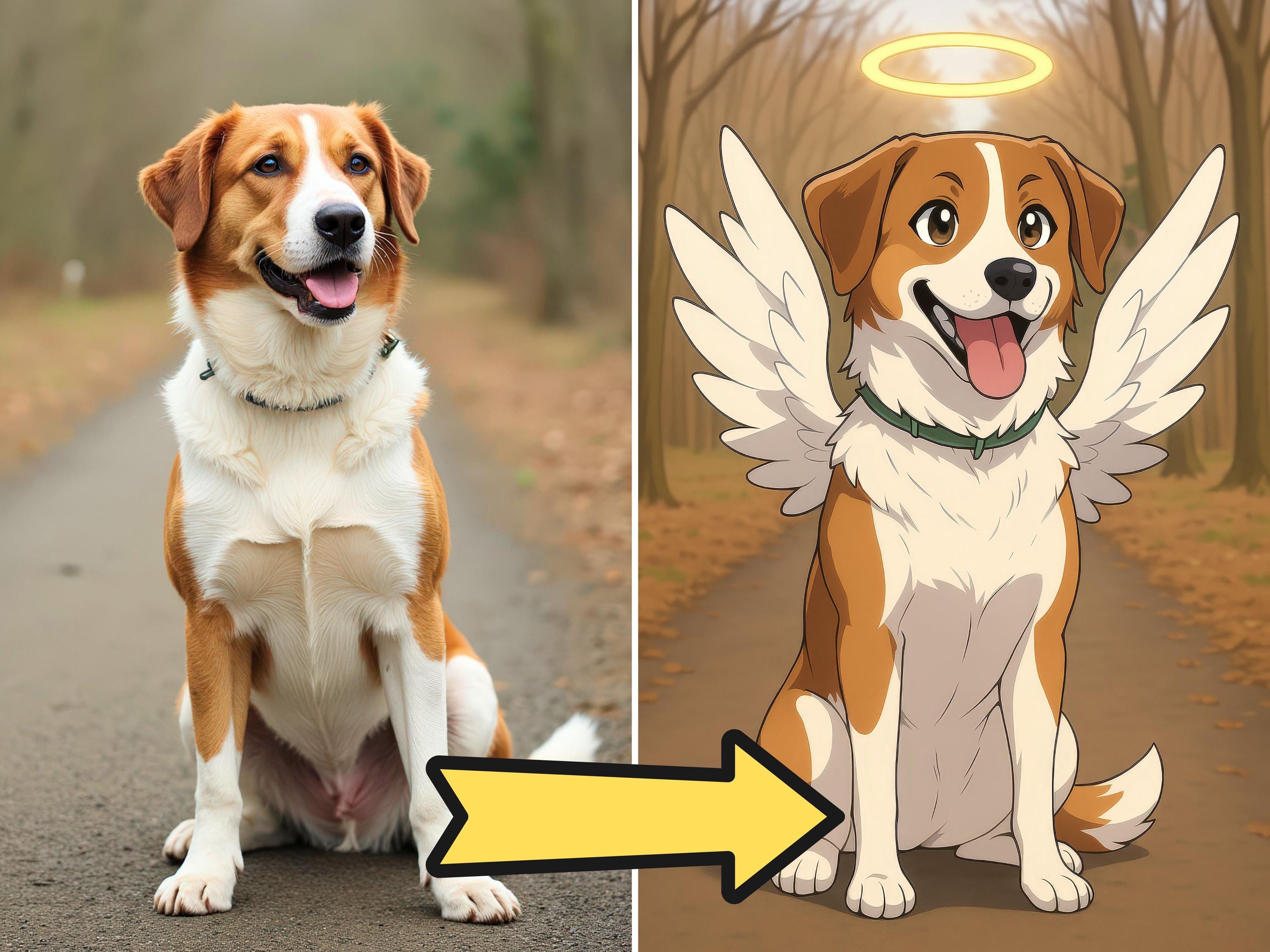Custom Anime Pet Memorial Portrait