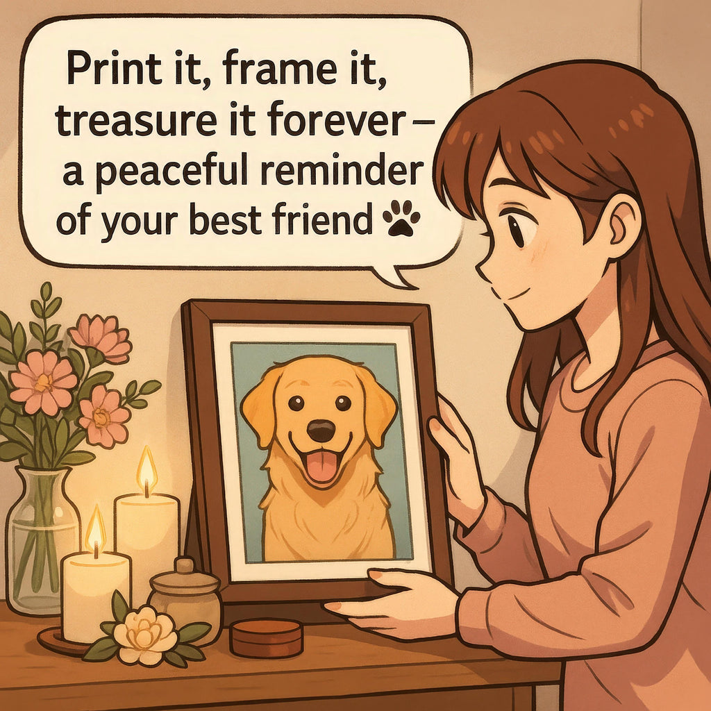 Custom Anime Pet Memorial Portrait