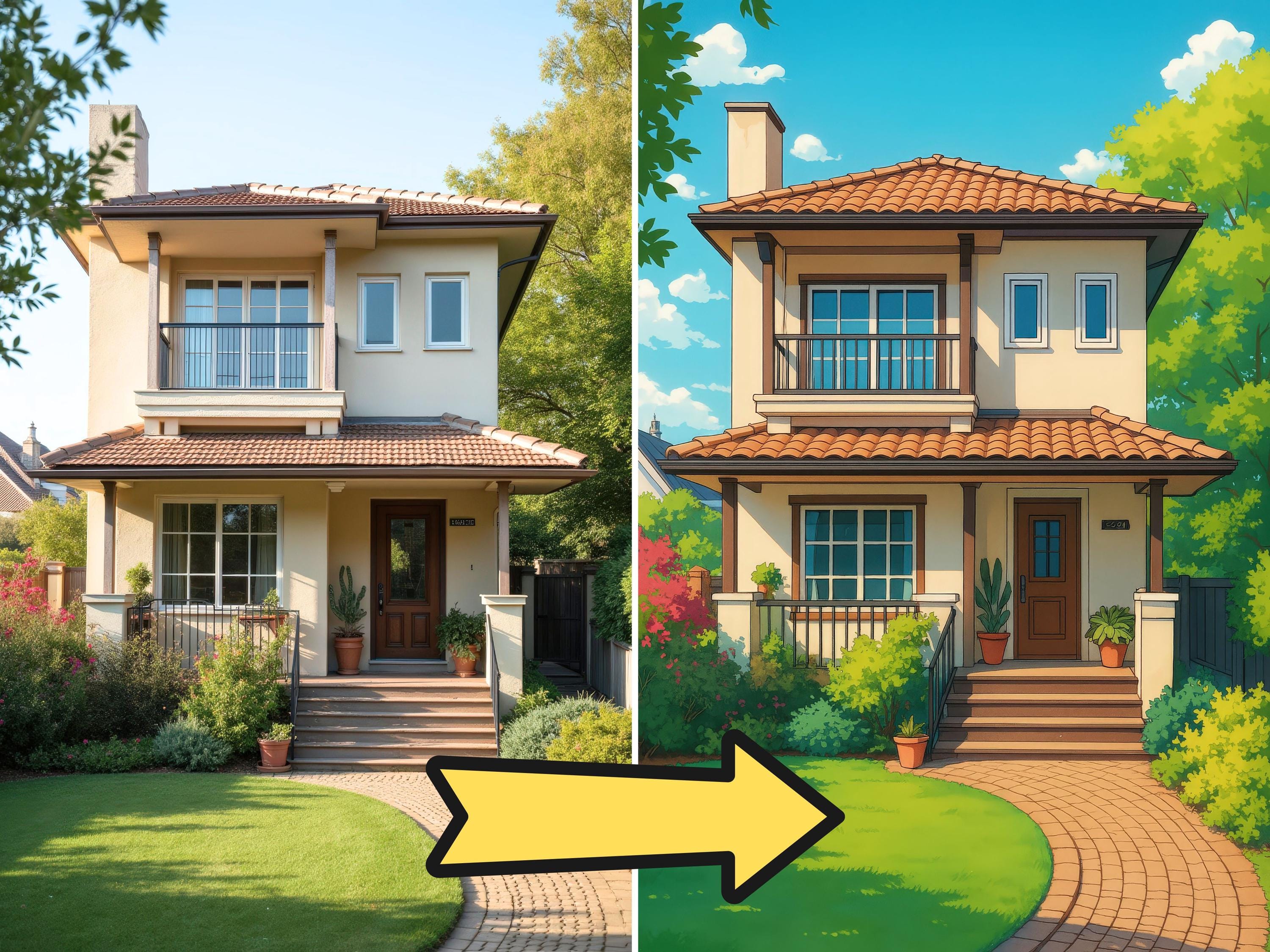 Custom Anime House Illustration