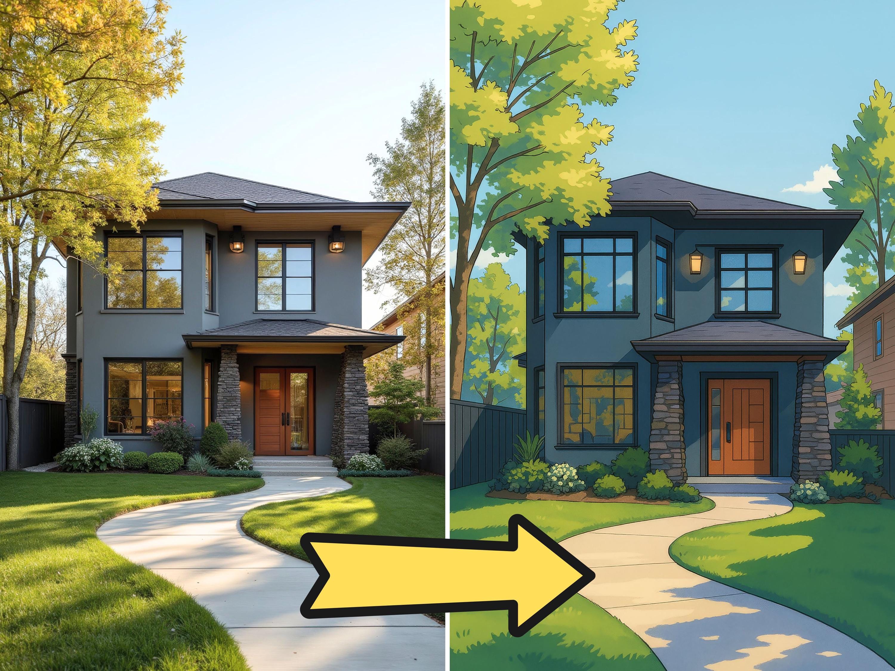 Custom Anime House Illustration