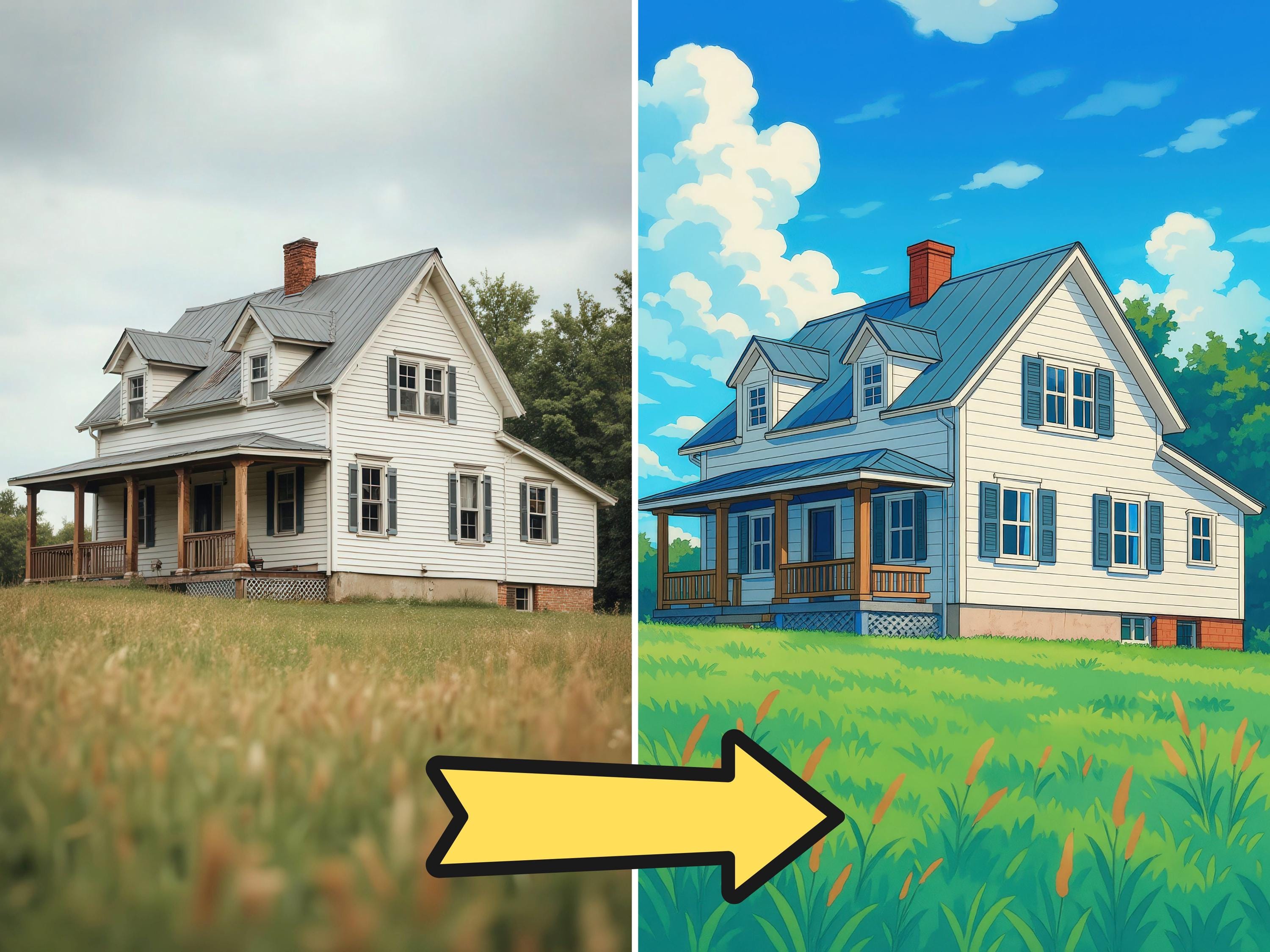 Custom Anime House Illustration