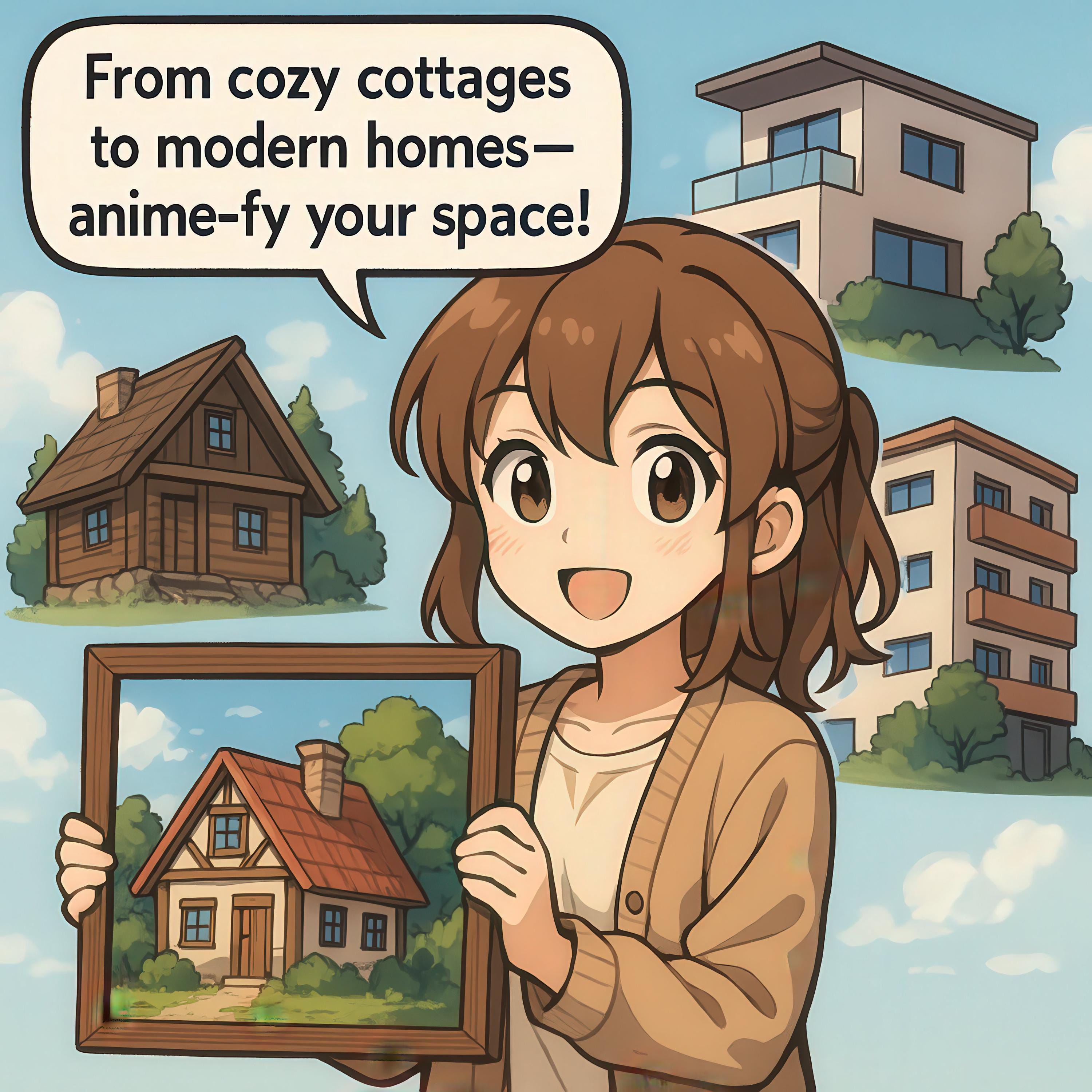 Custom Anime House Illustration