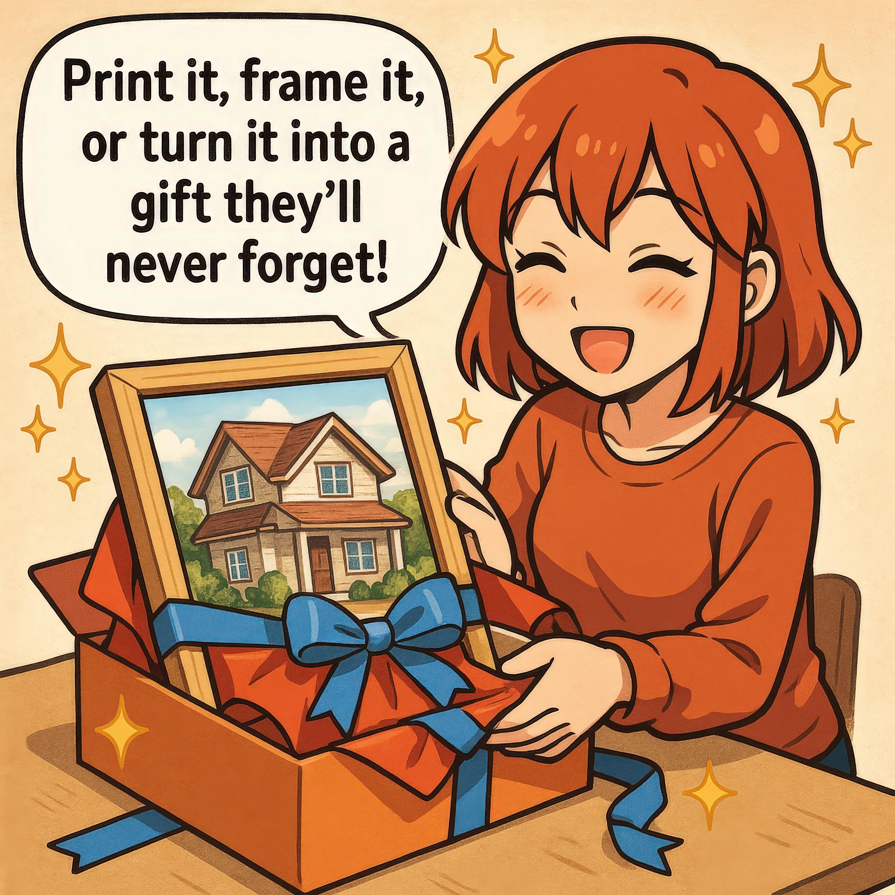 Custom 4-Season House Portrait