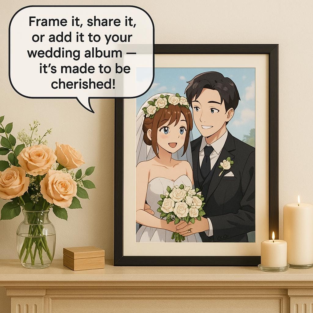 Custom Anime Style Wedding Portrait