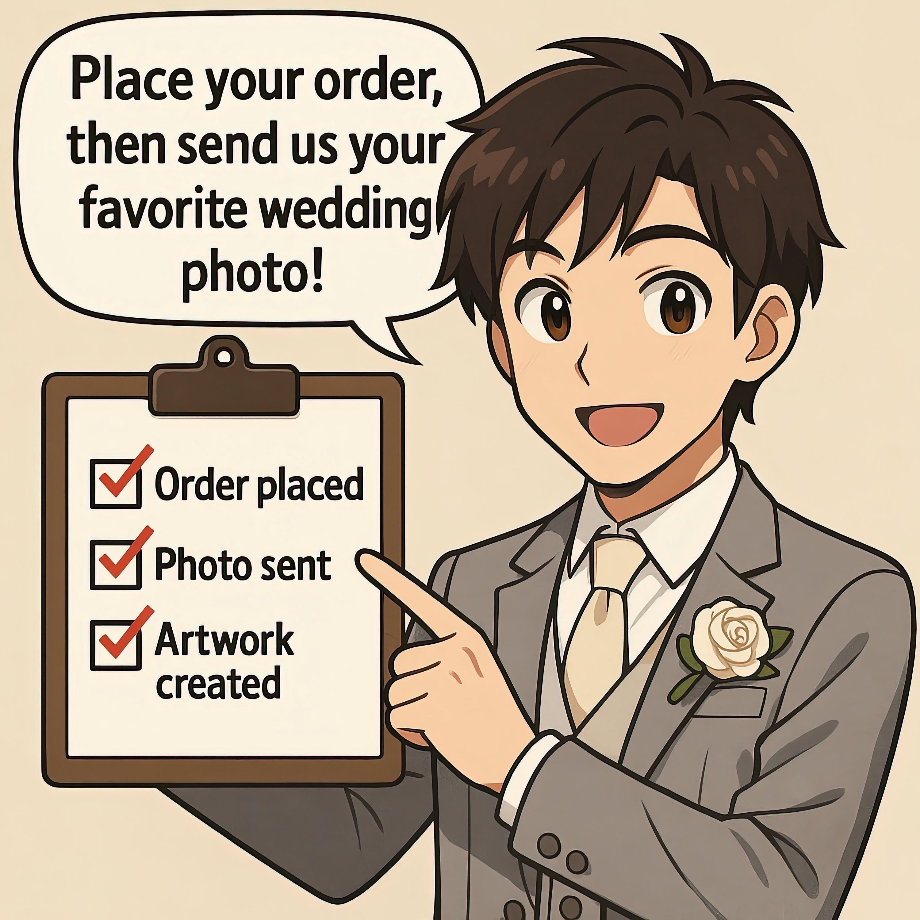 Custom Anime-Style Wedding Newspaper Cover