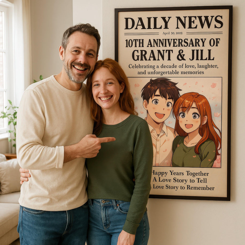Custom Anime-Style Anniversary Newspaper Cover