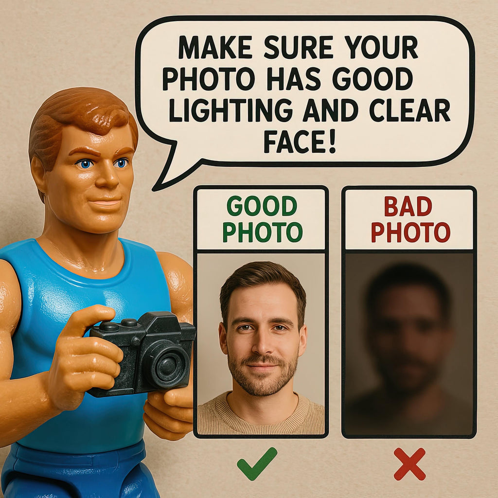 Custom 1980s Style Plastic Action Figure Portrait