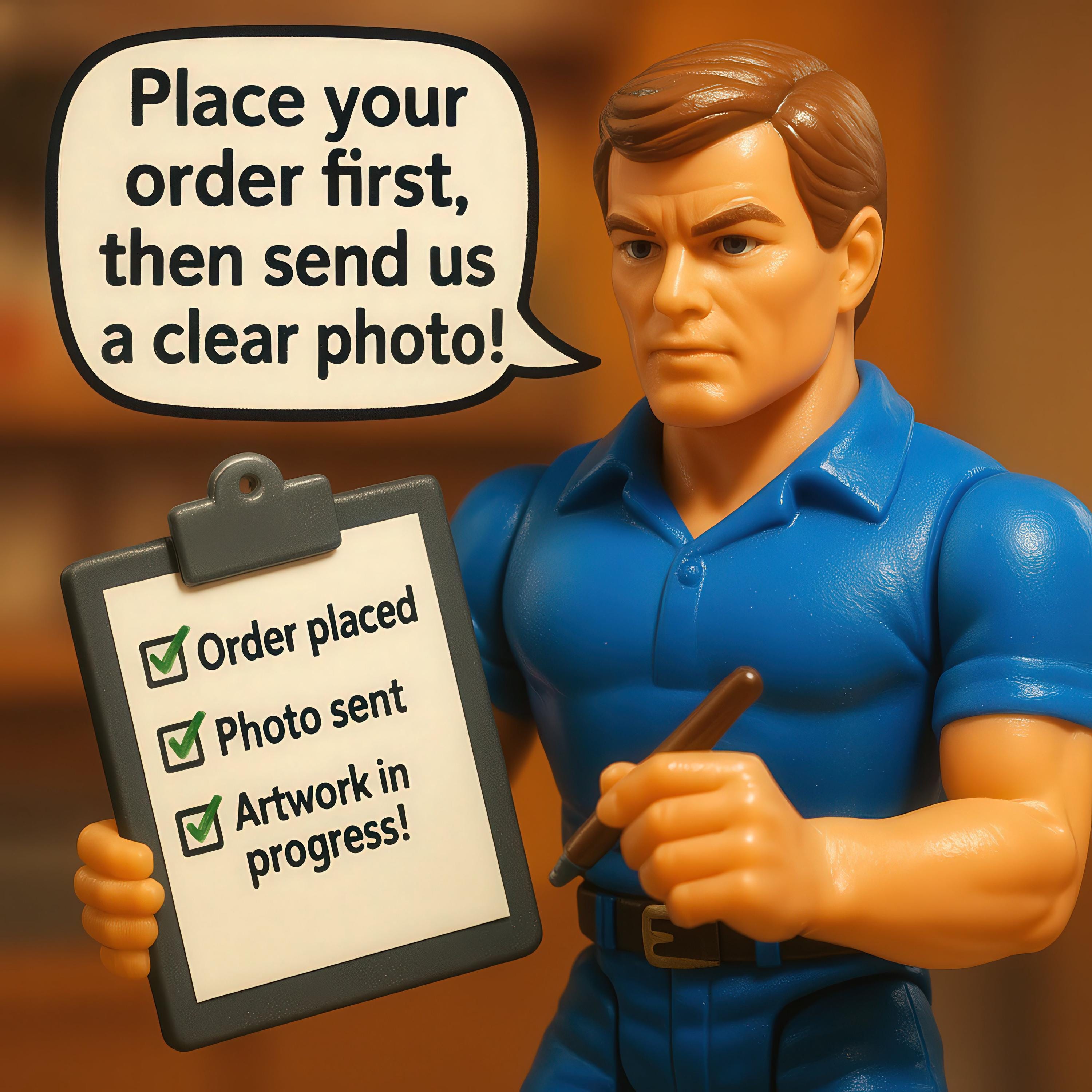 Custom 1980s Style Plastic Action Figure Portrait