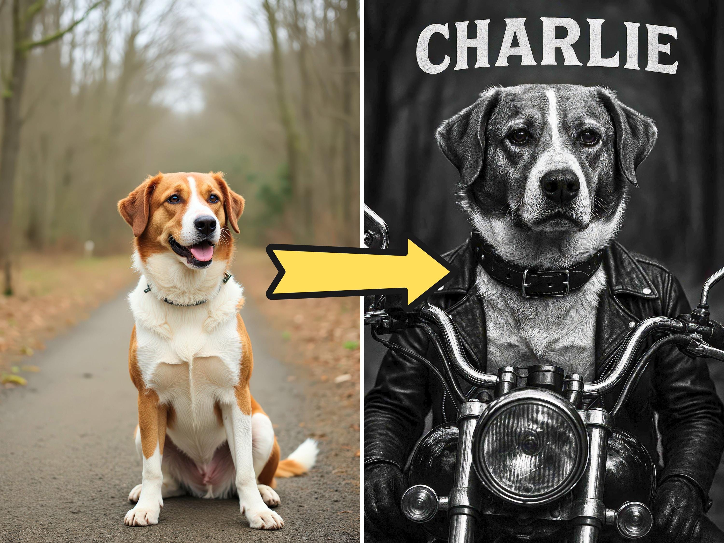 Cool Personalized Biker Pet Portrait