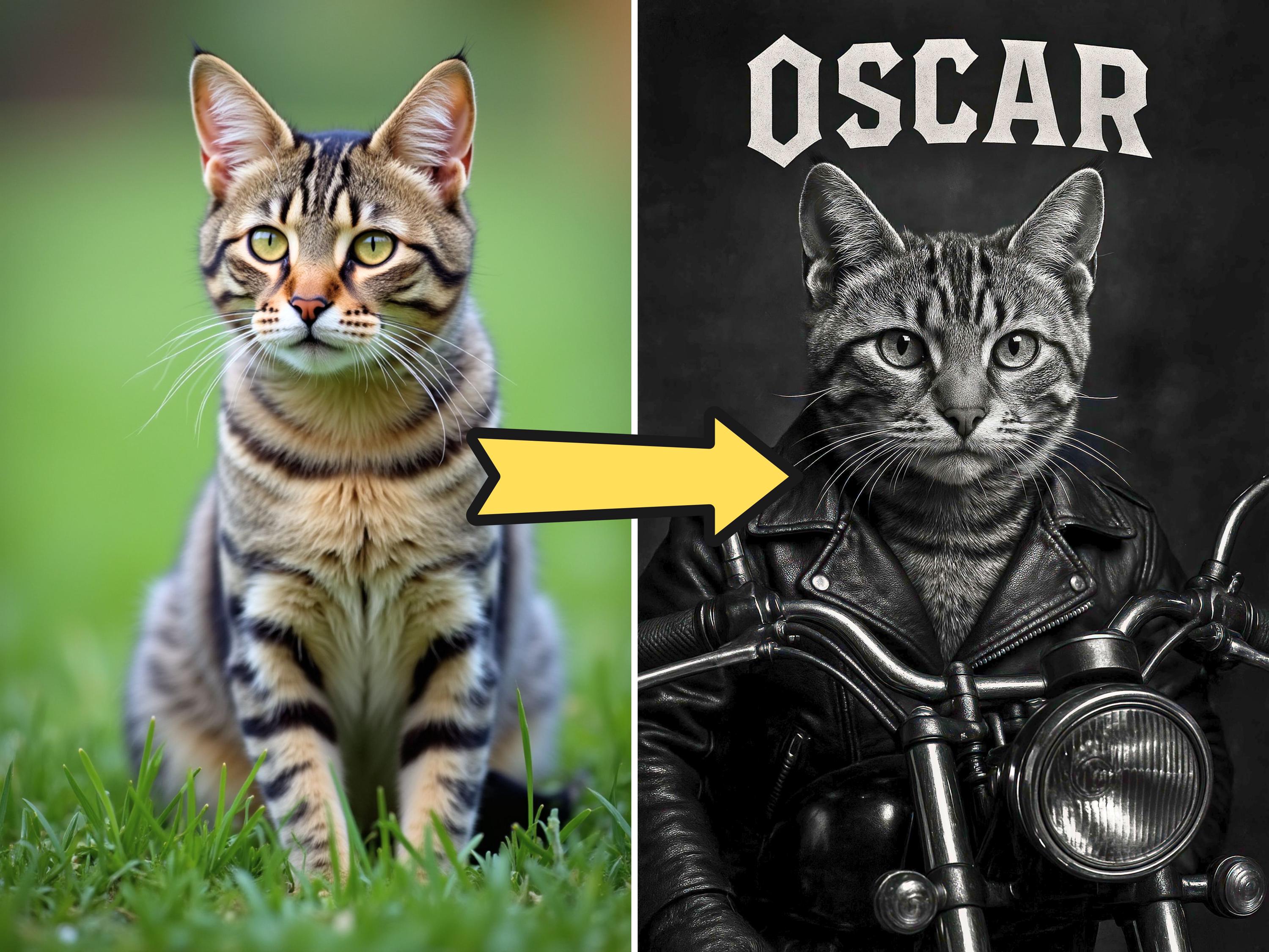 Cool Personalized Biker Pet Portrait