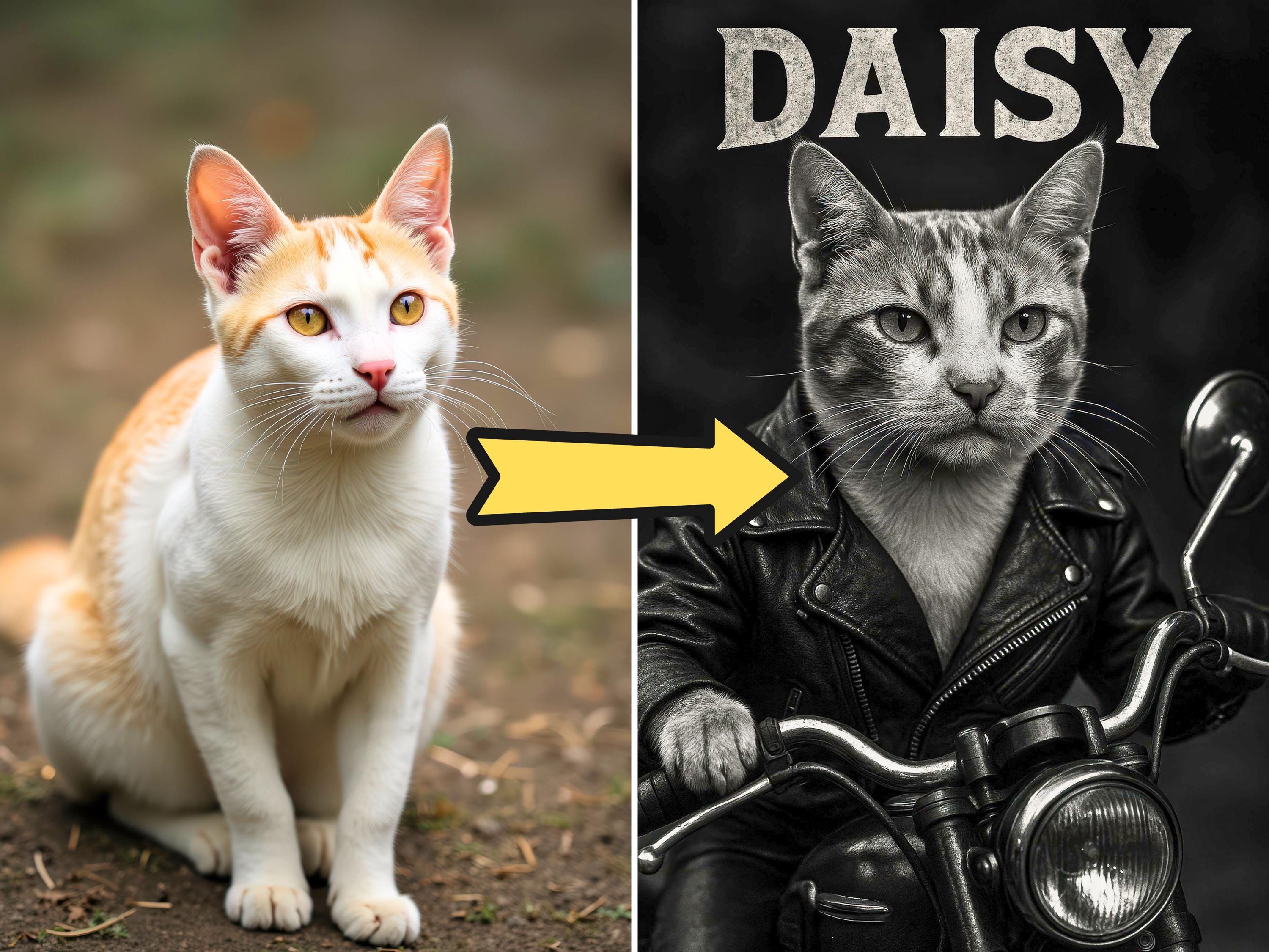 Cool Personalized Biker Pet Portrait