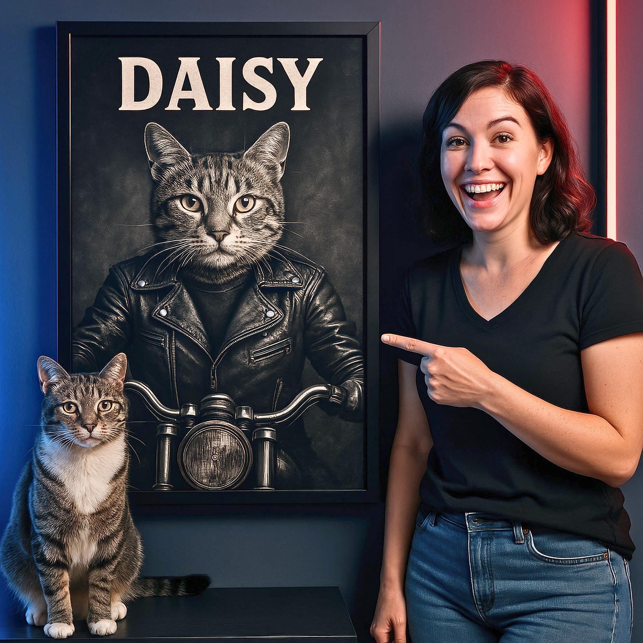 Cool Personalized Biker Pet Portrait