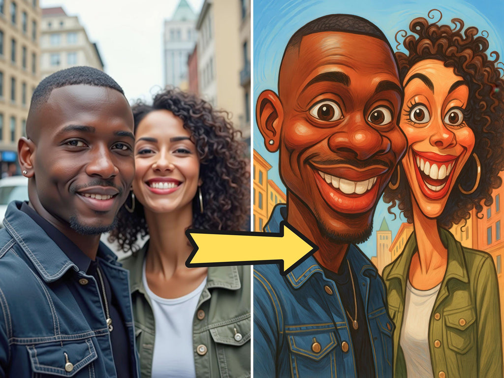 Funny Couple Caricature