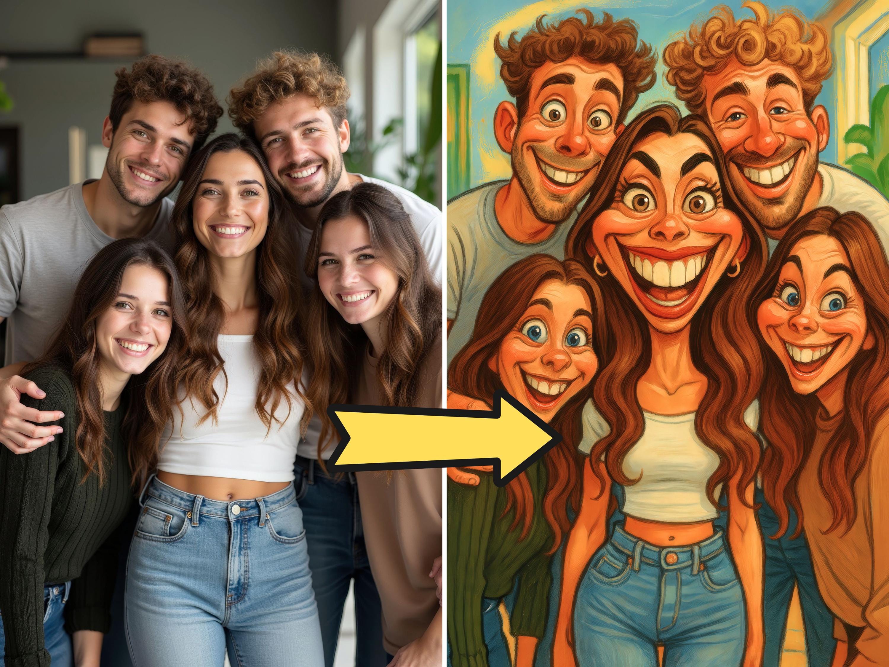 Custom Funny Couple Caricature Portrait