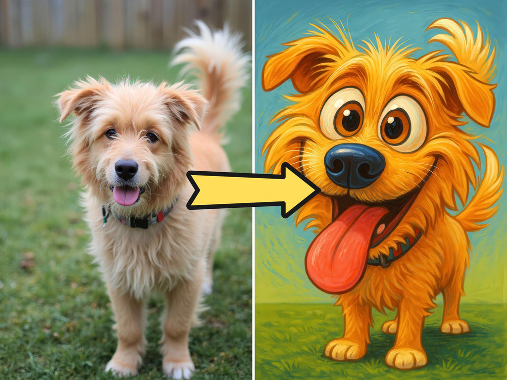 Custom Funny Pet Caricature Portrait