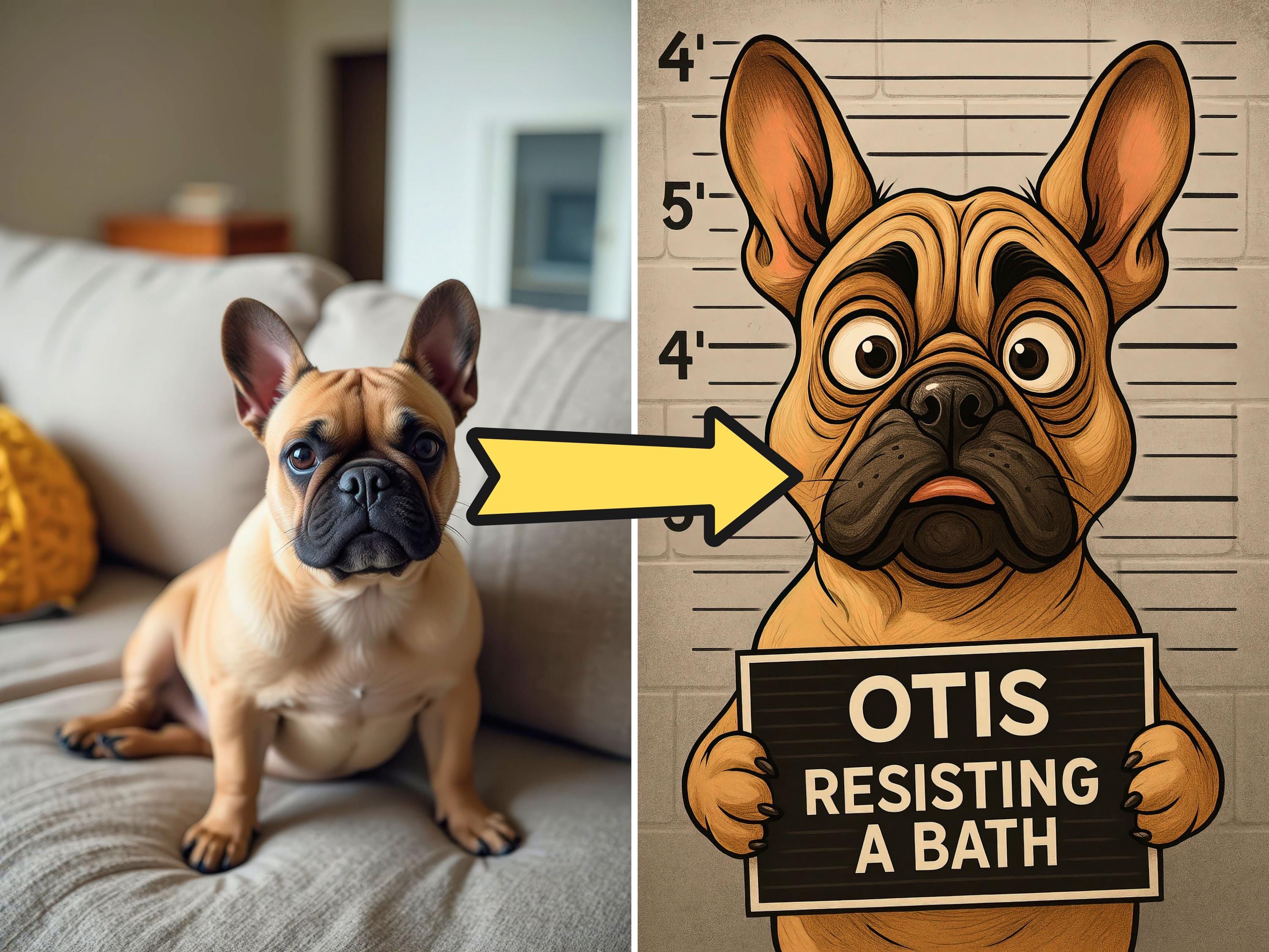 Custom Pet Mugshot Portrait