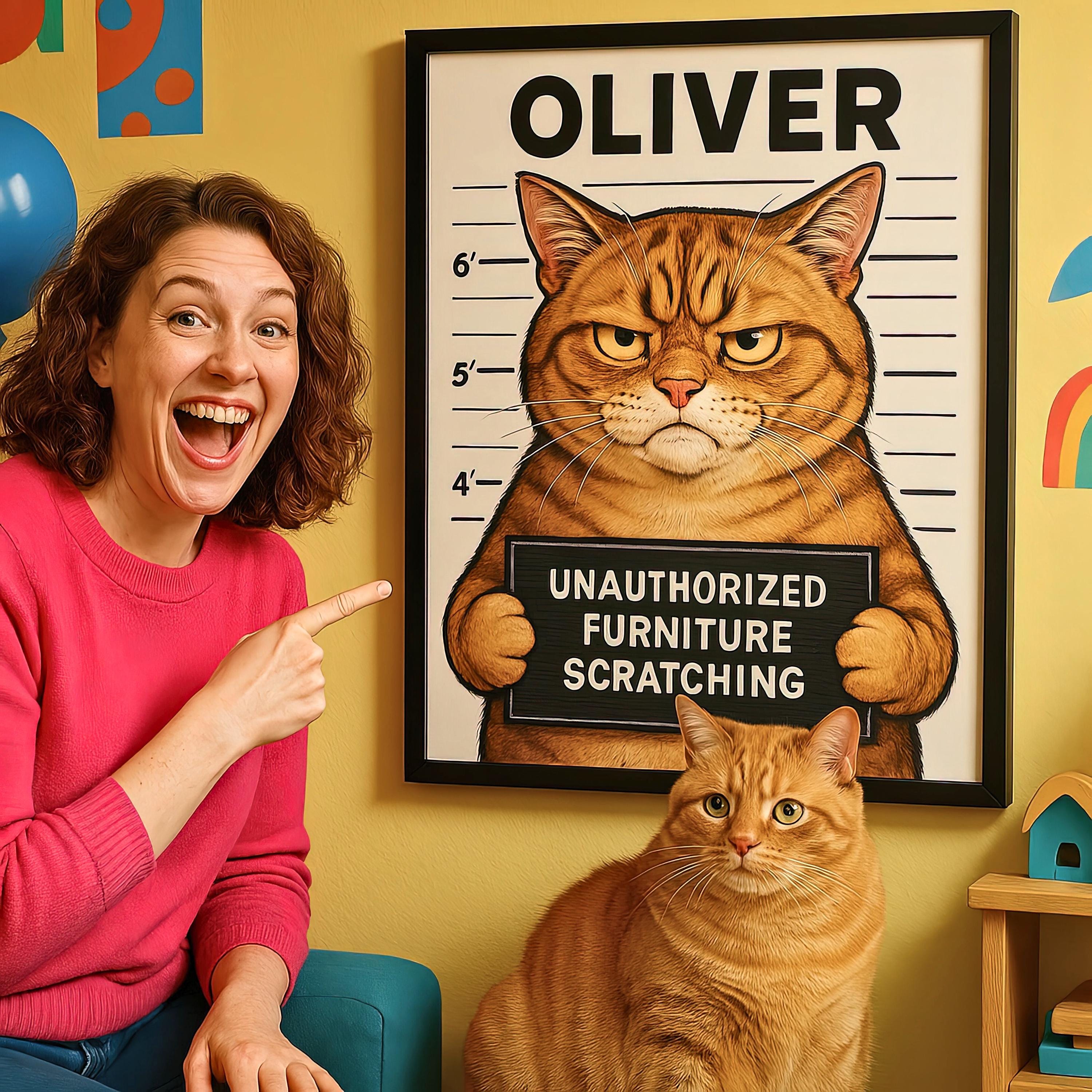 Custom Pet Mugshot Portrait