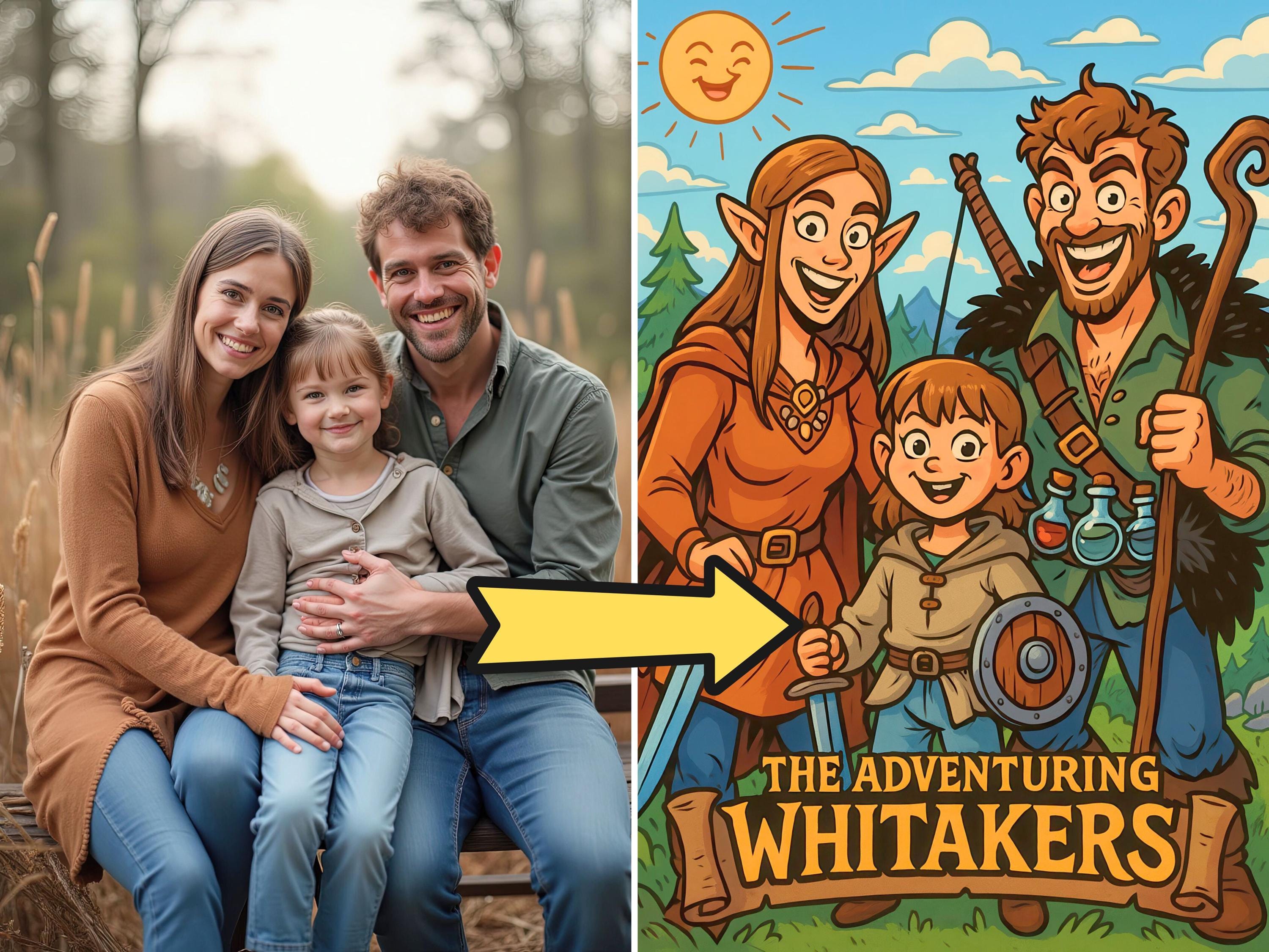 Custom Funny Family RPG Group Portraits