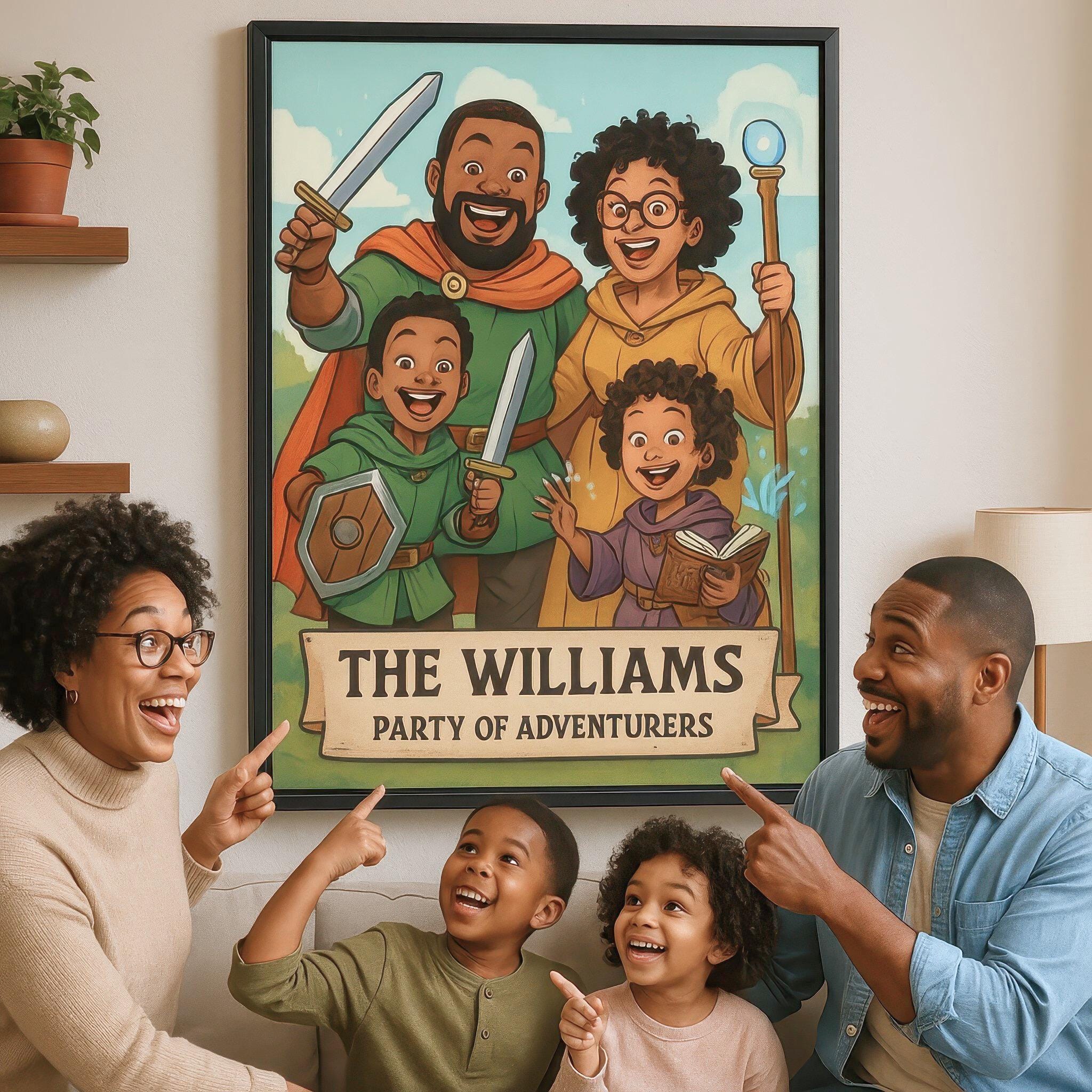 Custom Funny Family RPG Group Portraits