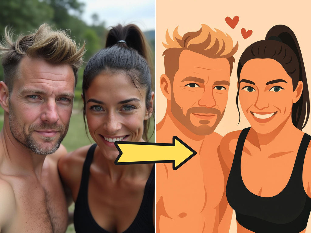 Custom Pastel Couple Portrait from your Photo