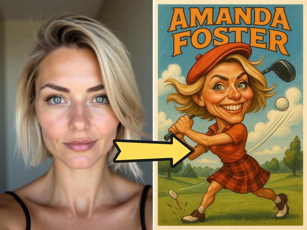 Custom Golf Caricature Portrait