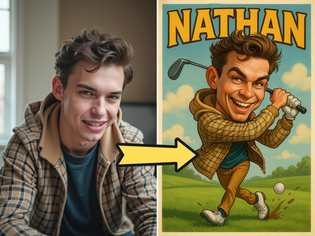 Custom Golf Caricature Portrait