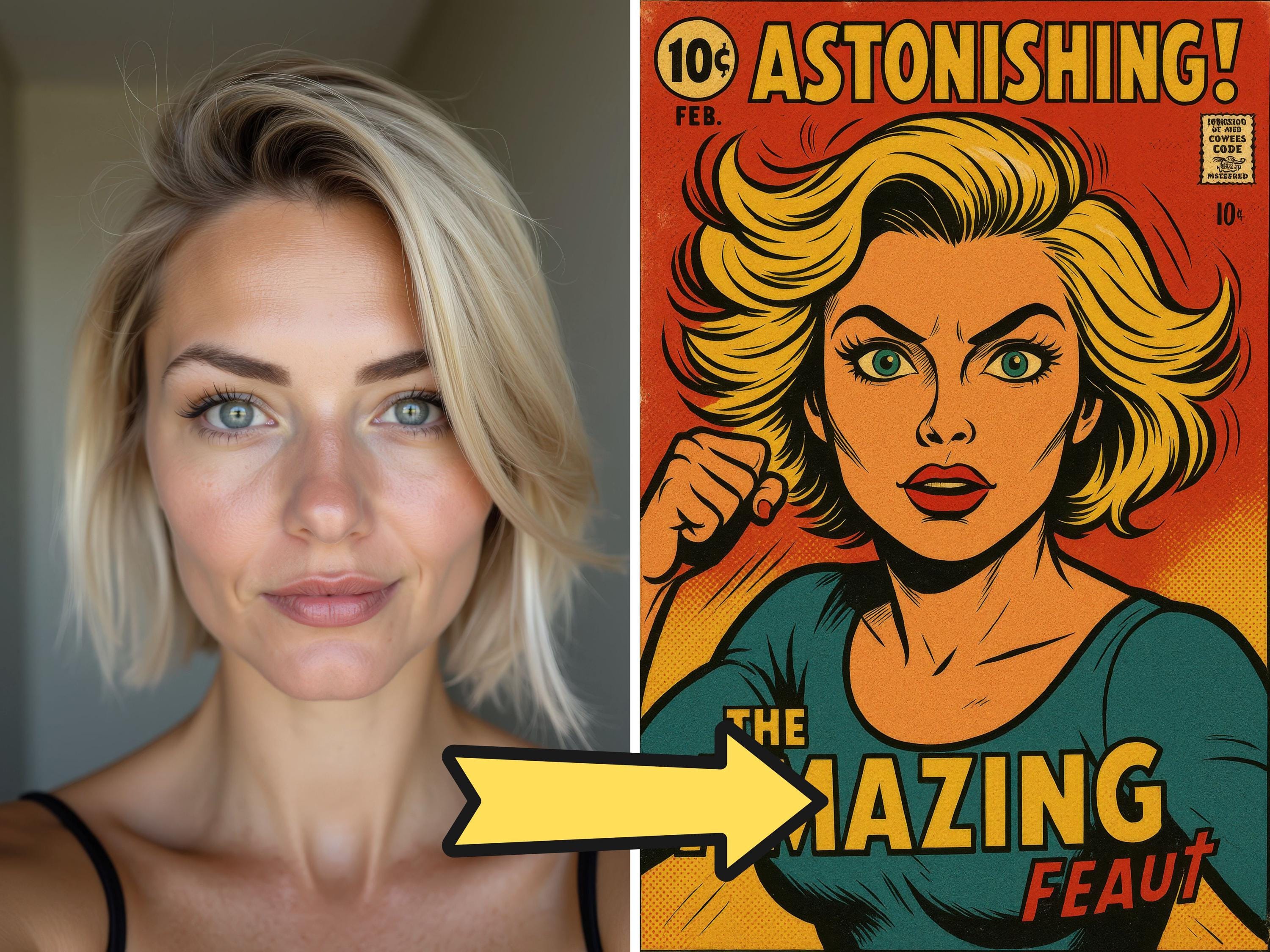 Custom Retro Comic Book Cover Portrait