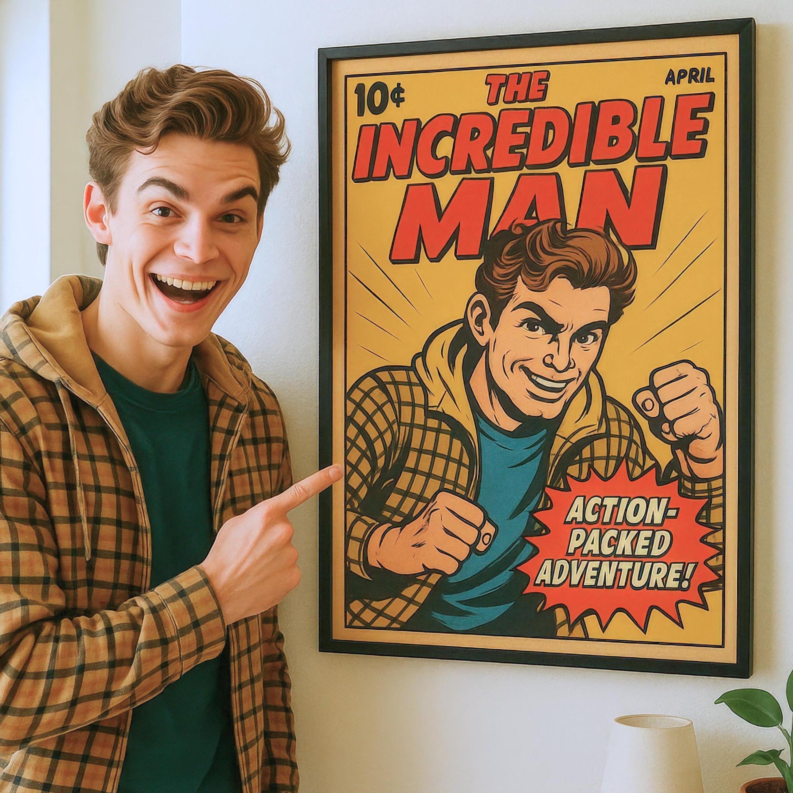 Custom Retro Comic Book Cover Portrait