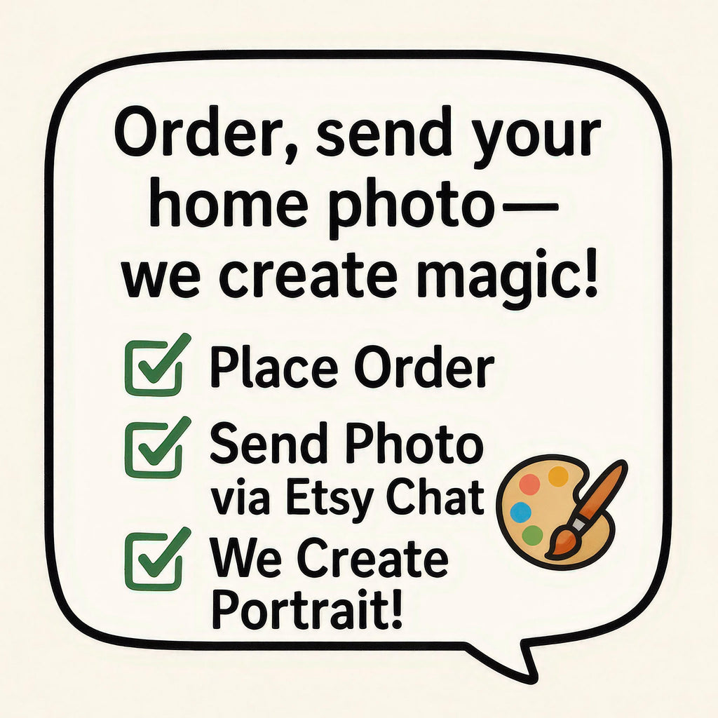 Custom Whimsical Castle House Portrait