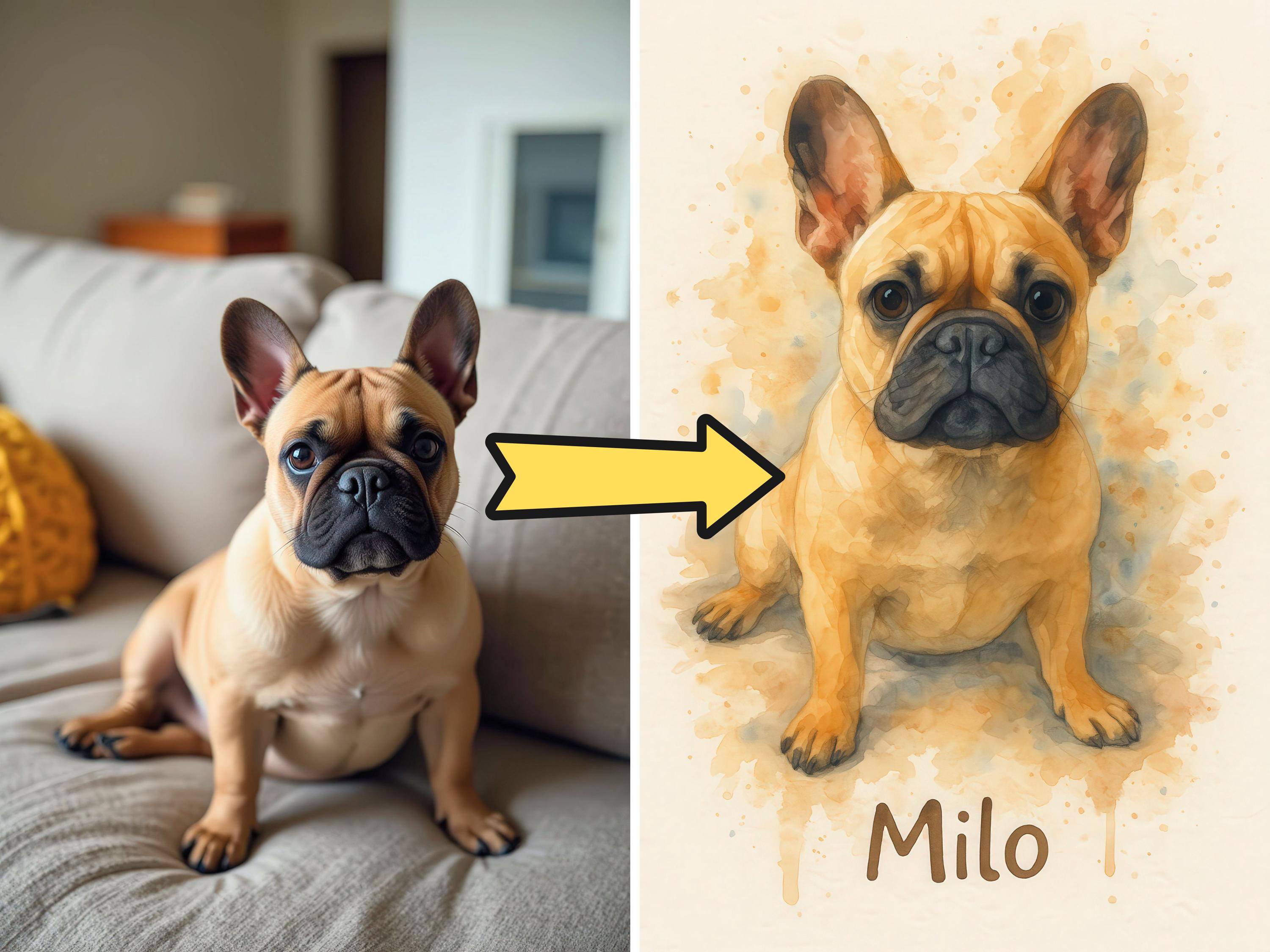 Personalized Watercolor Pet Portrait