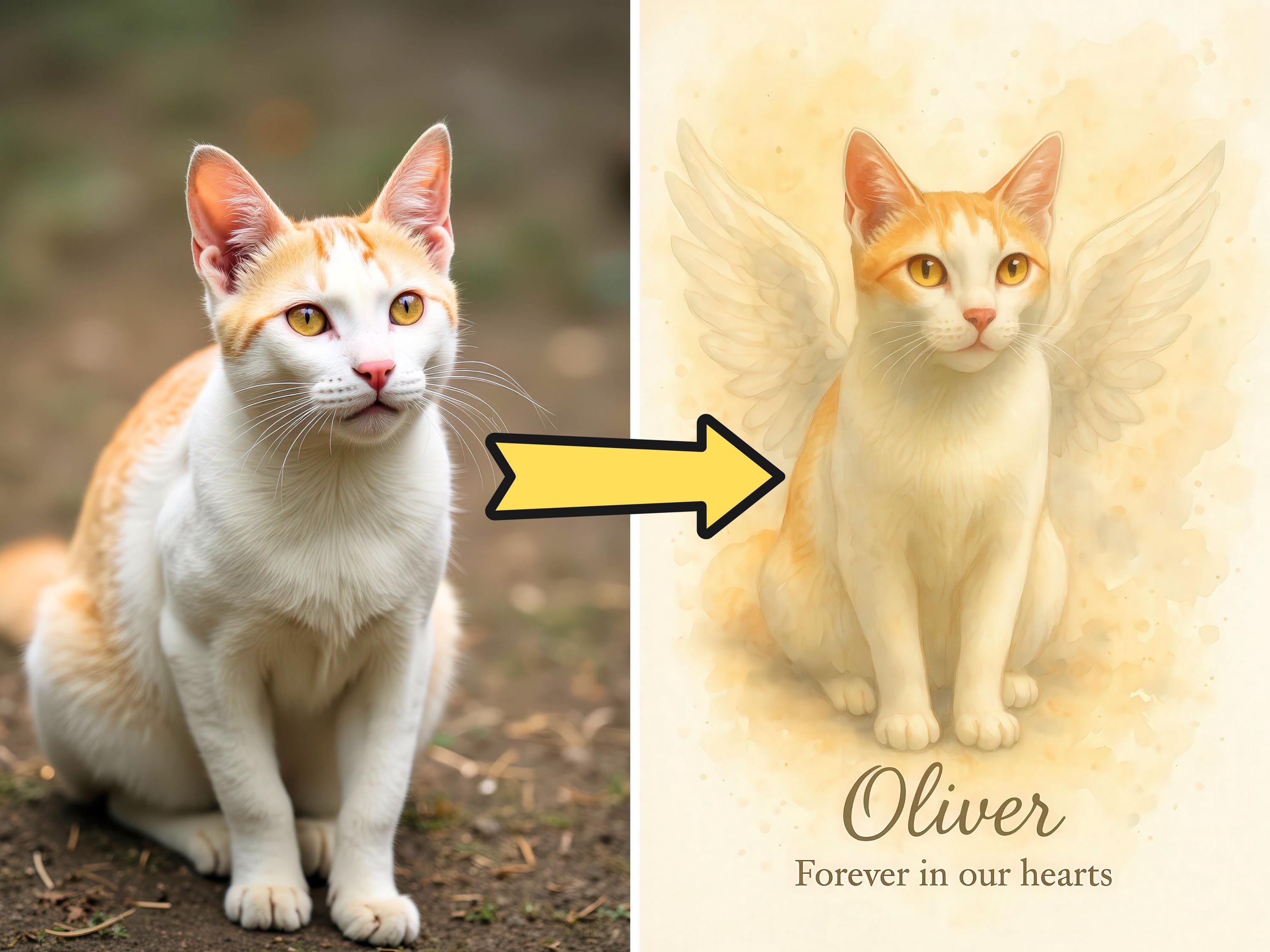 Custom Watercolor Pet Memorial Portrait