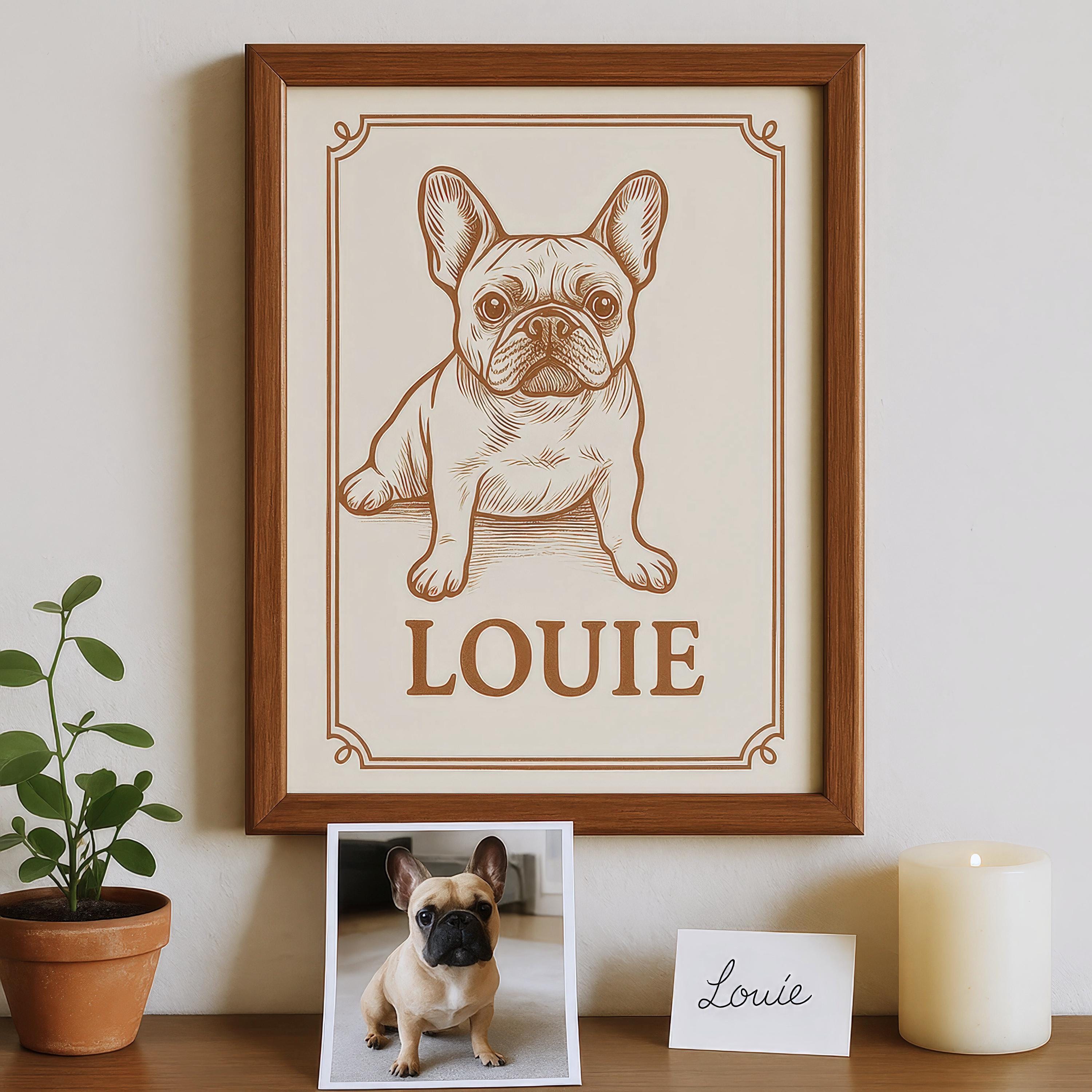 Custom Vintage Pet Portrait Drawing