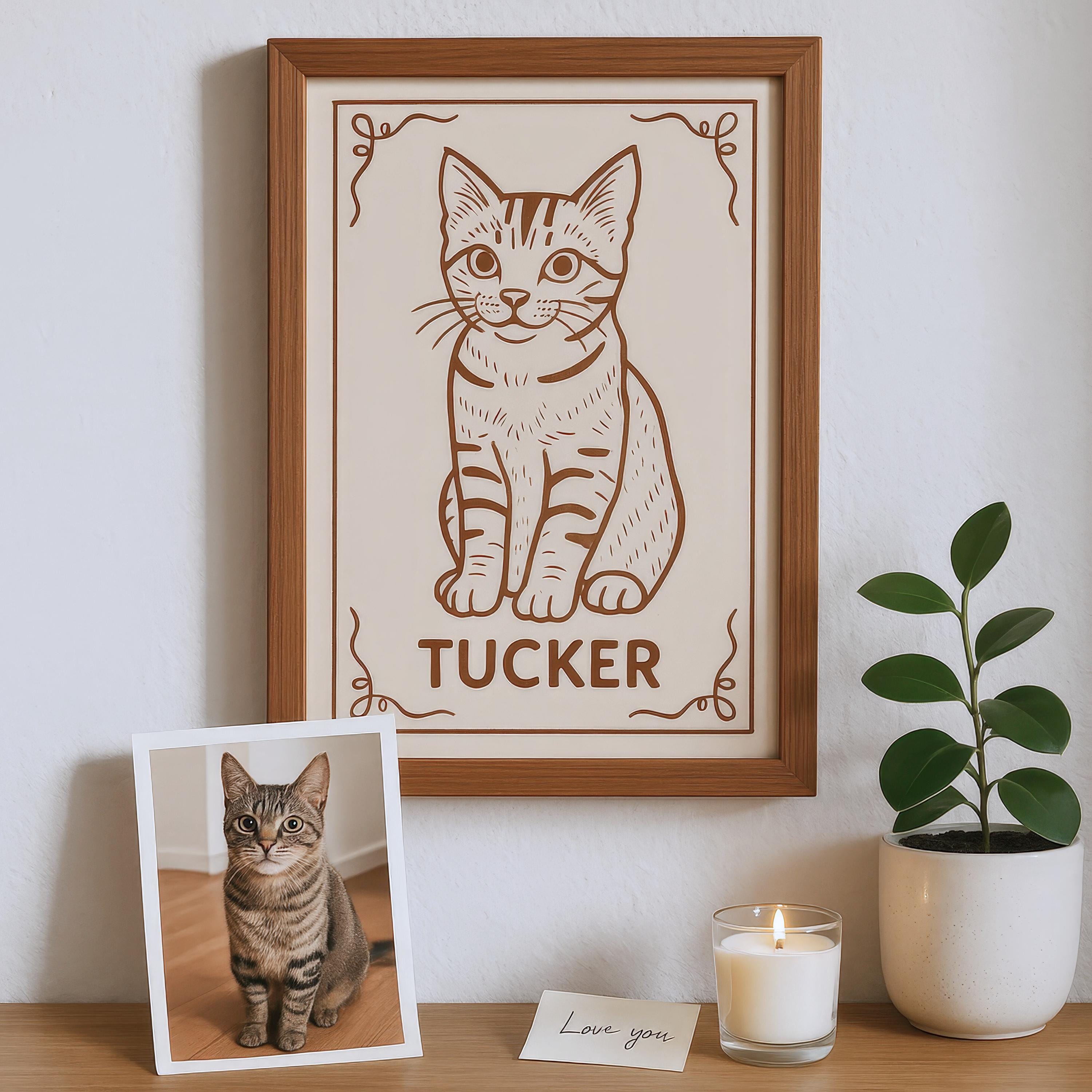 Custom Vintage Pet Portrait Drawing