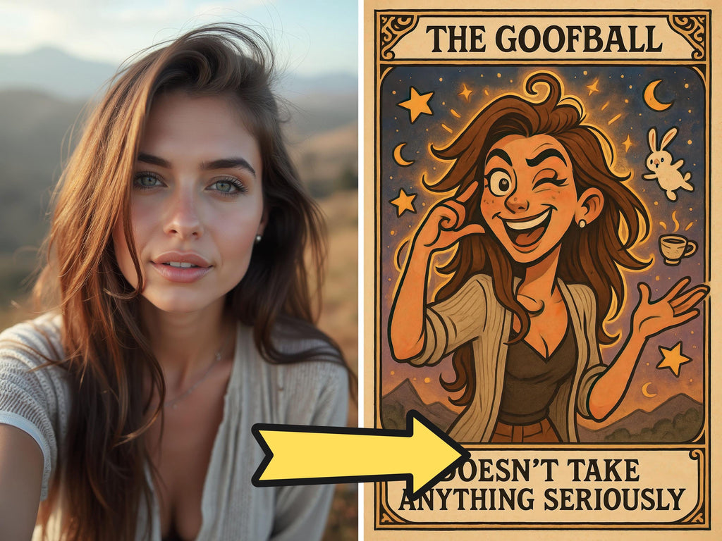 Custom Funny Tarot Card Caricature Portrait