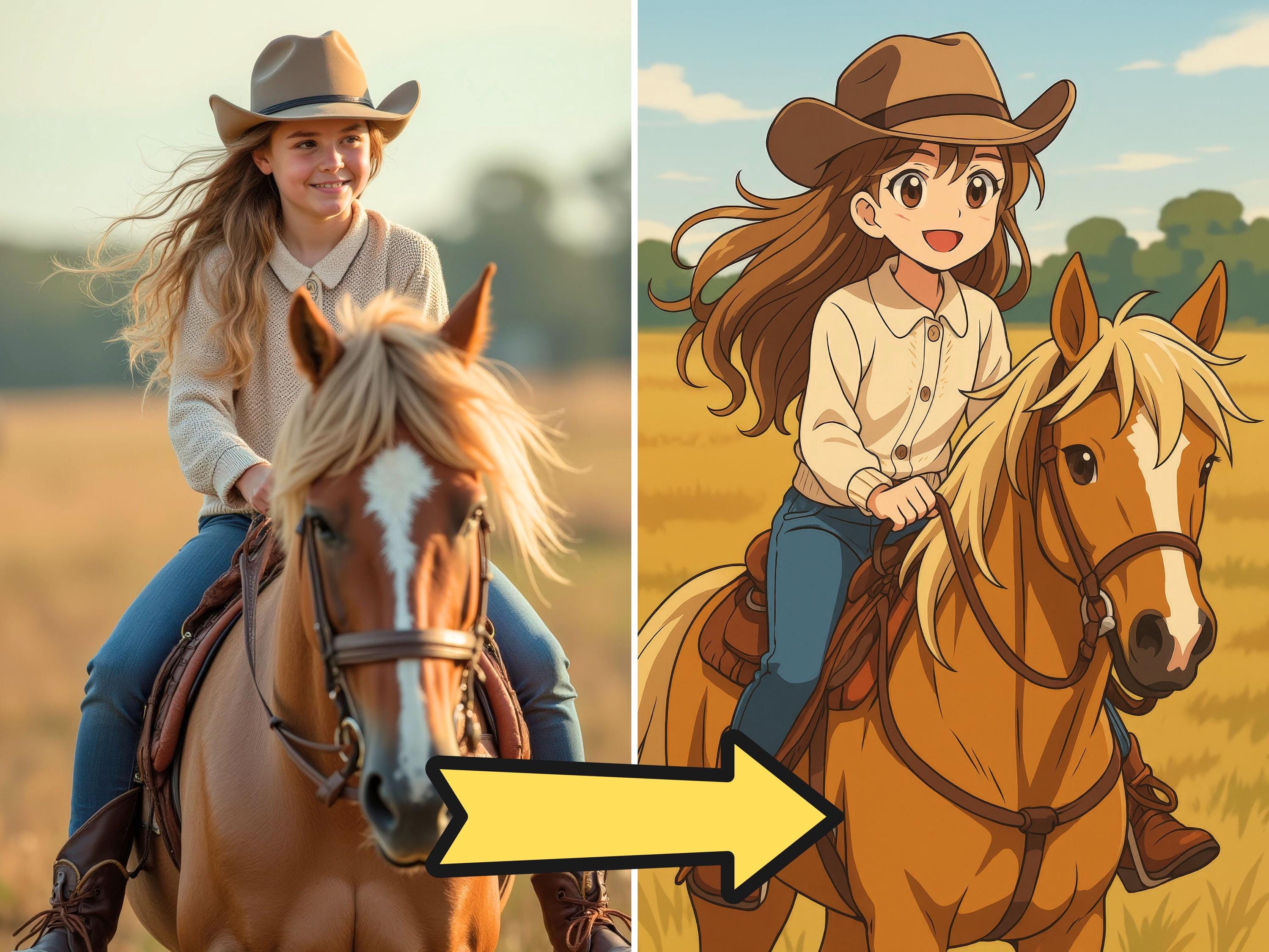 Custom Anime Style Horse Portrait