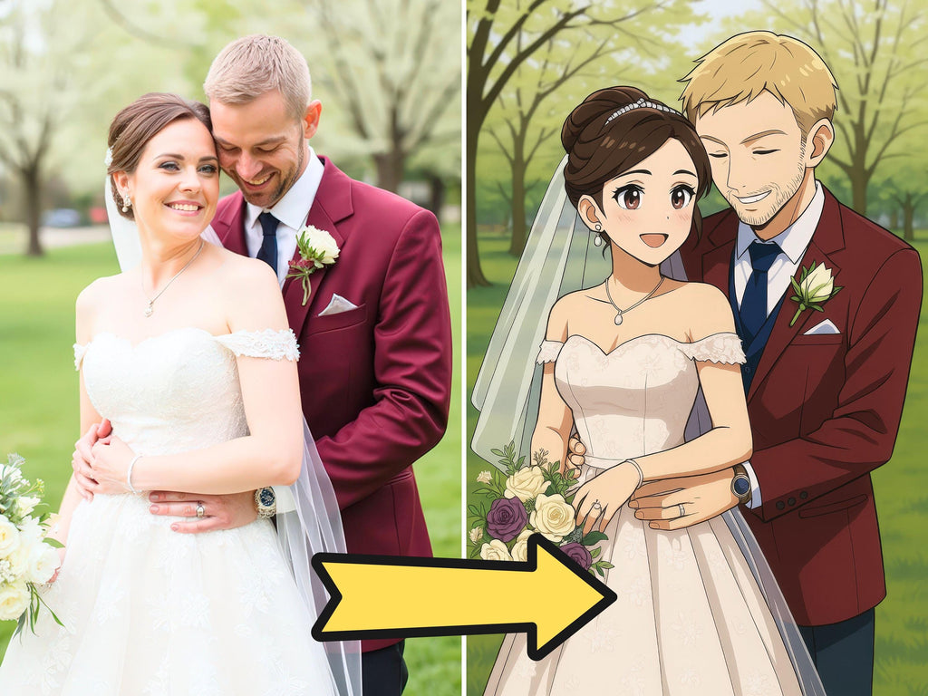 Custom Anime Style Wedding Portrait