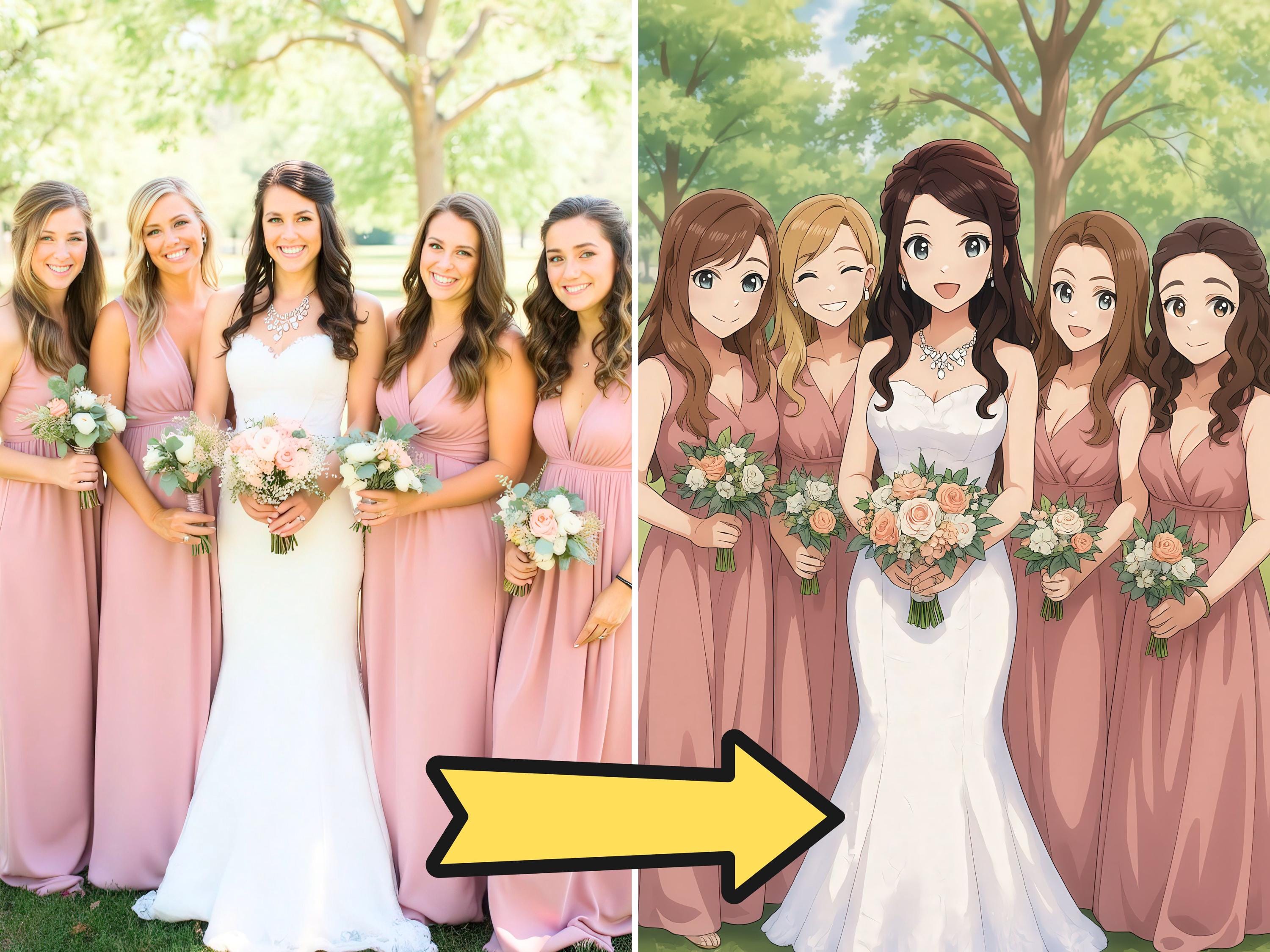 Custom Anime Style Wedding Portrait