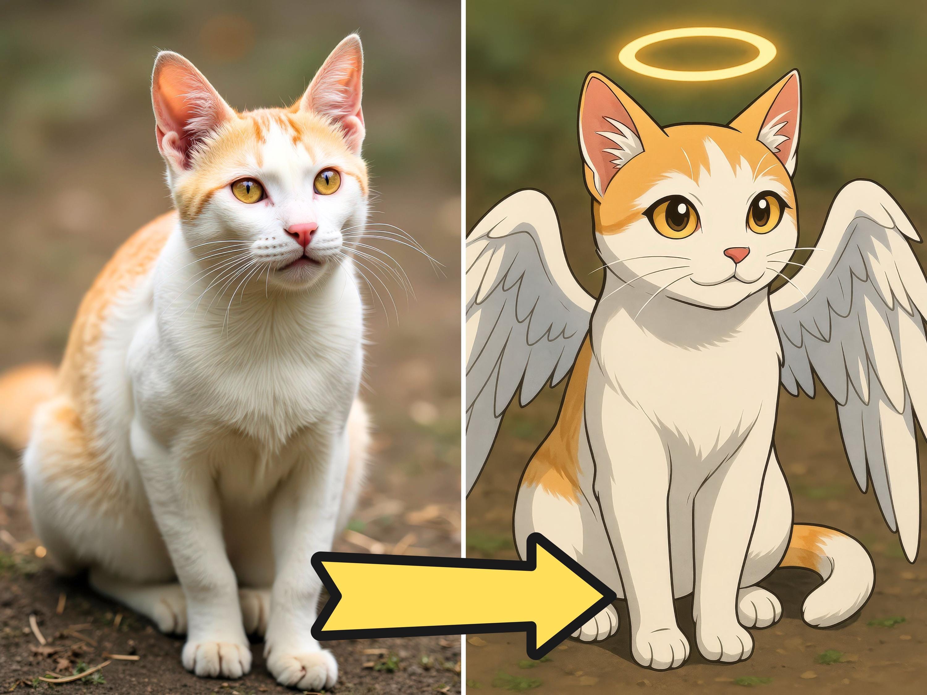 Custom Anime Pet Memorial Portrait