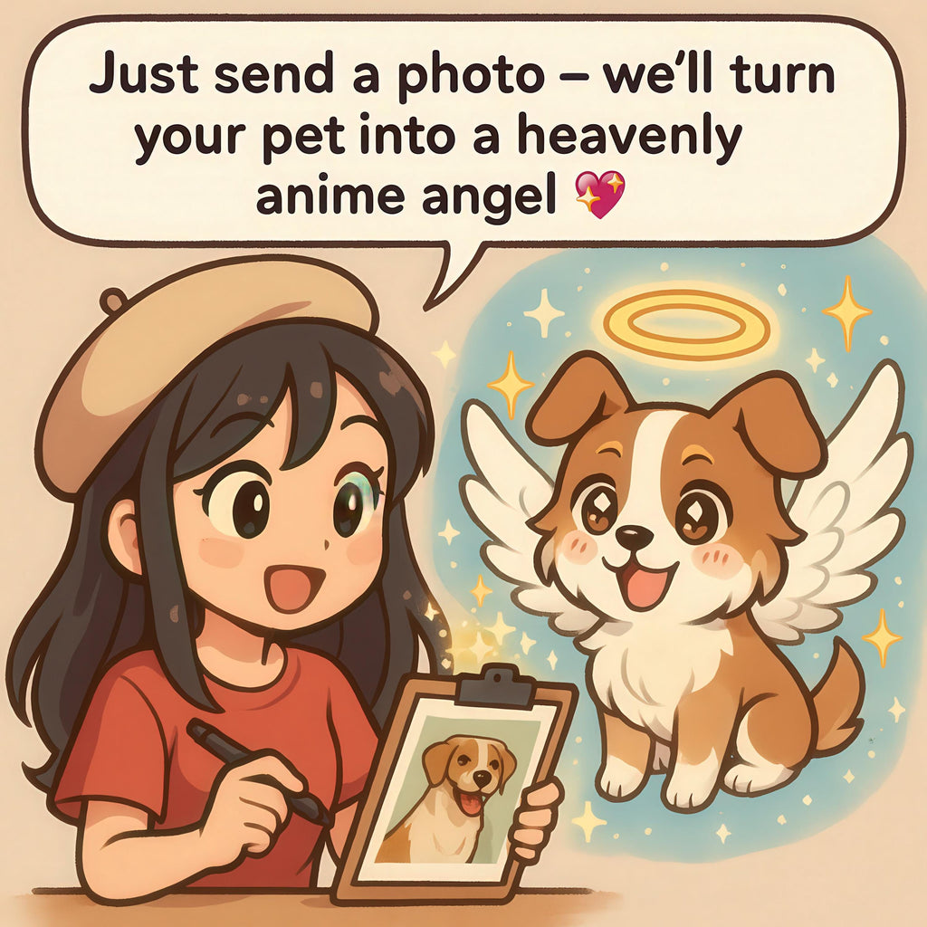 Custom Anime Pet Memorial Portrait