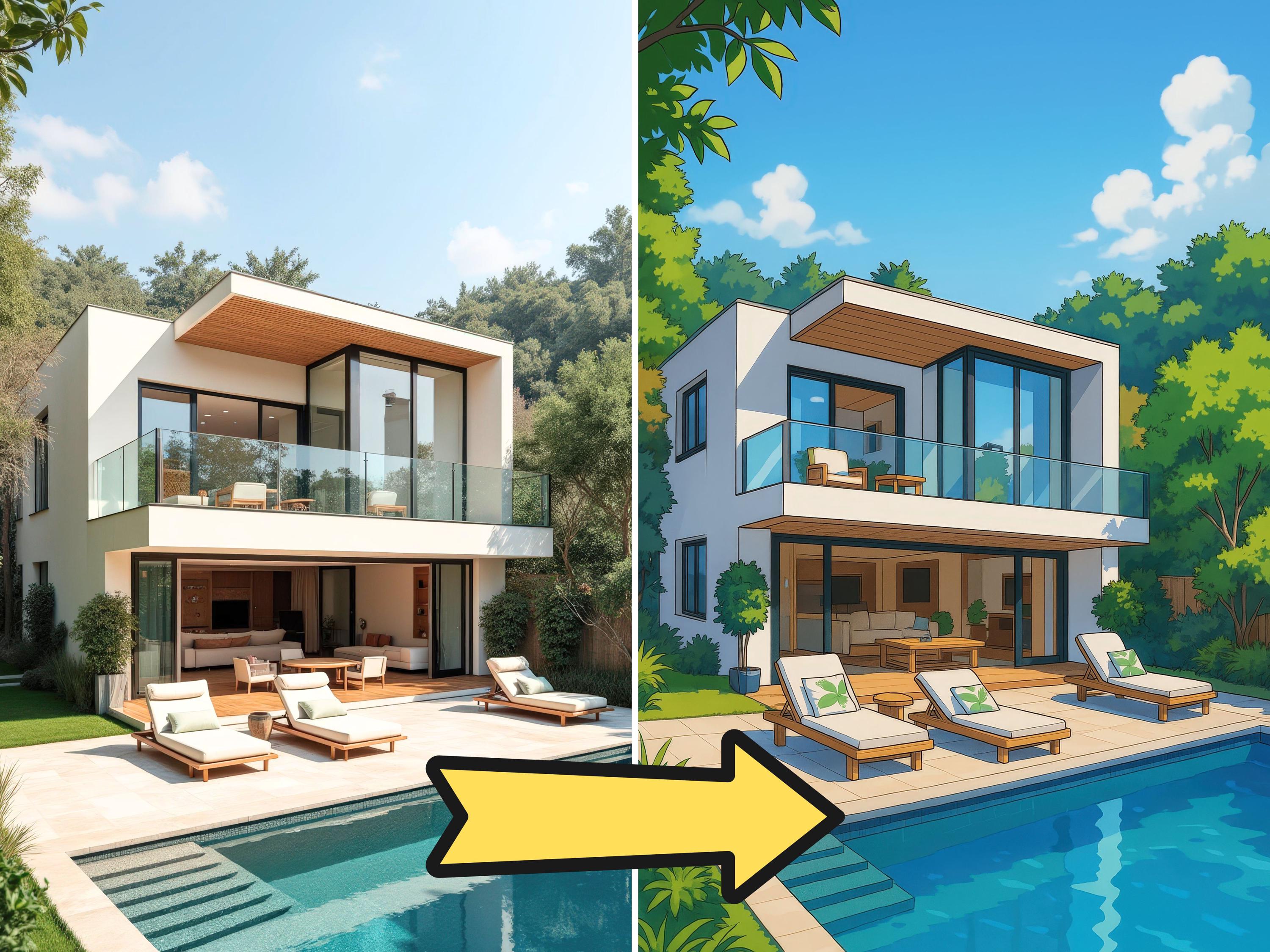 Custom Anime House Illustration