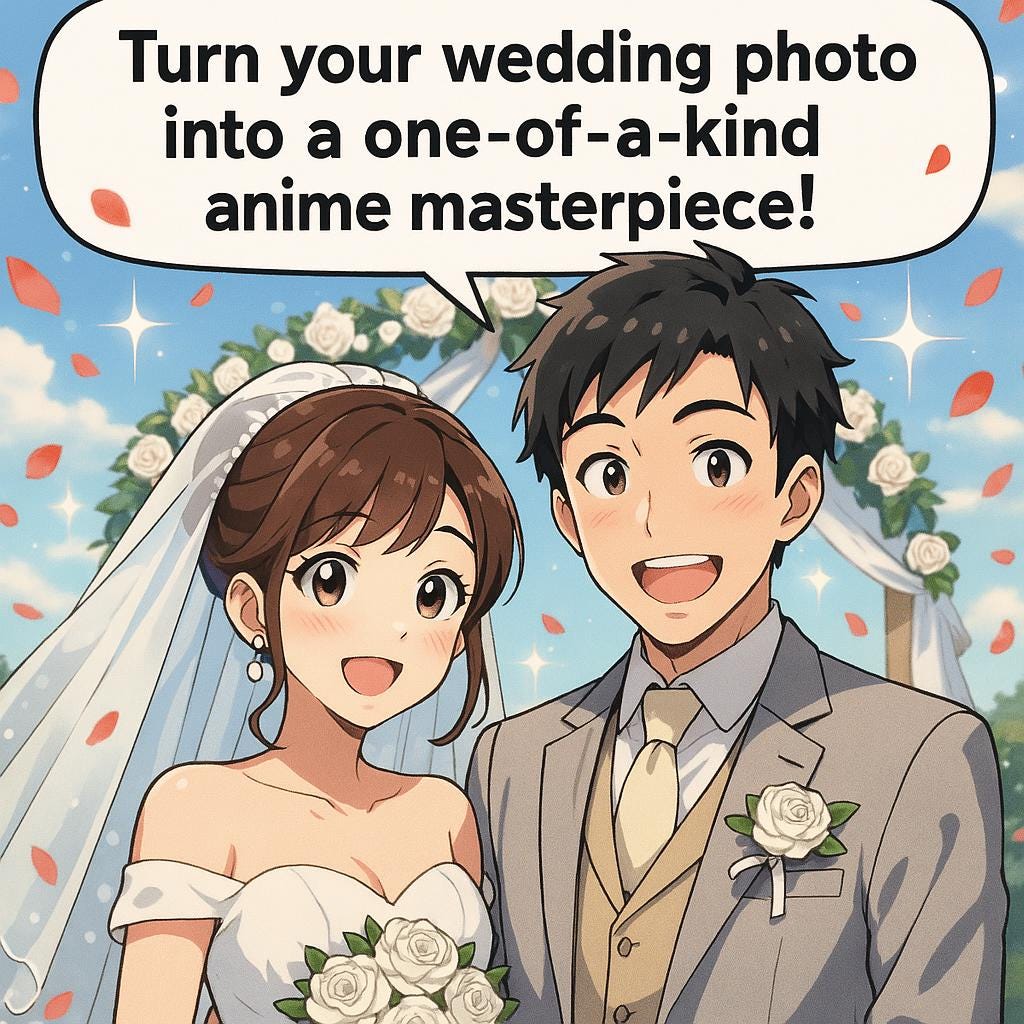 Custom Anime Style Wedding Portrait