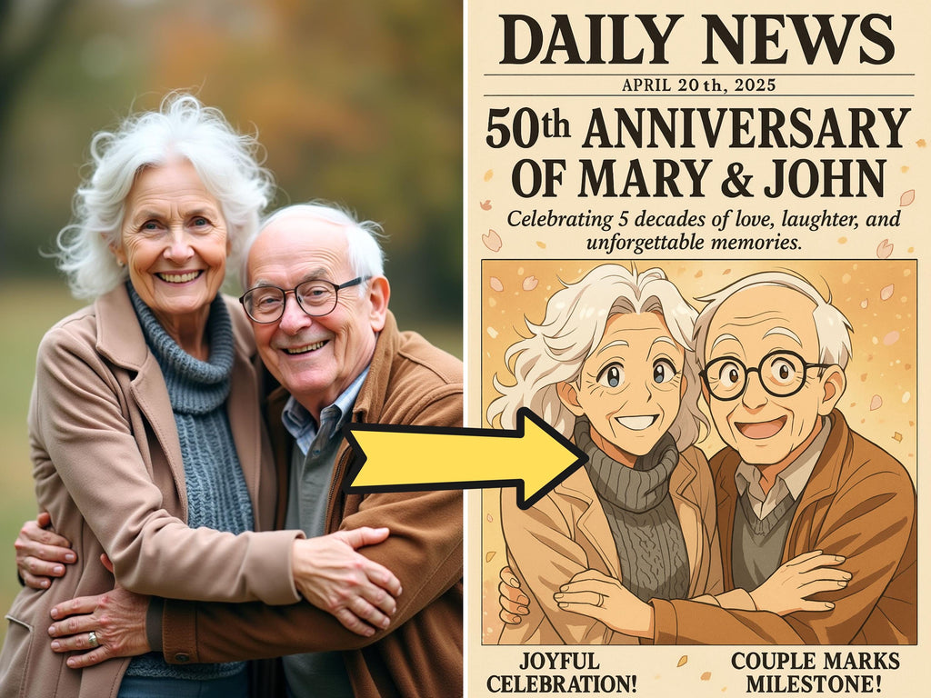 Custom Anime-Style Anniversary Newspaper Cover