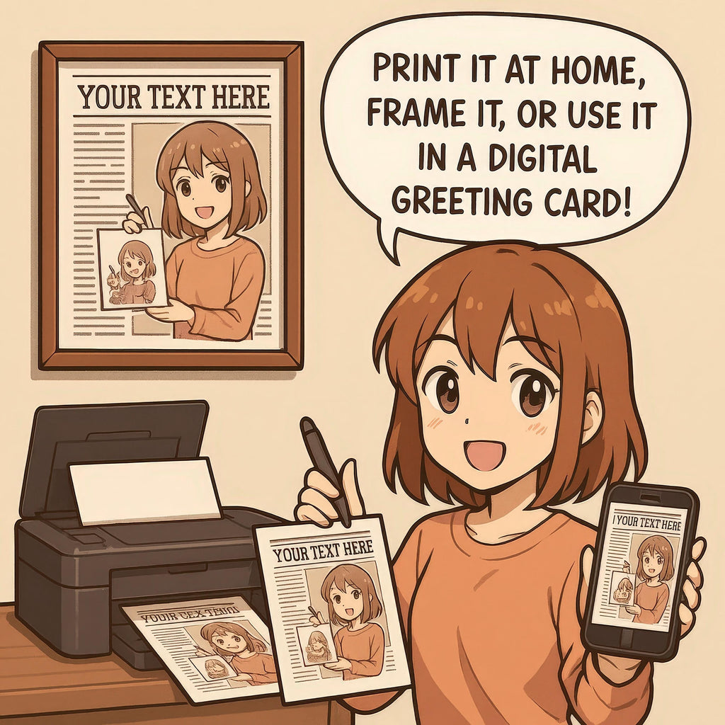 Custom Anime-Style Birthday Newspaper Cover